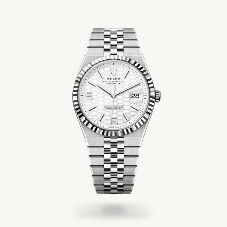 Rolex Land-Dweller in White Rolesor - combination of Oystersteel