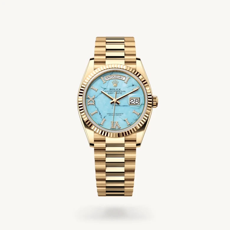 Rolex Day-Date in 18 ct yellow gold, M128238-0071 DOUX Joaillier