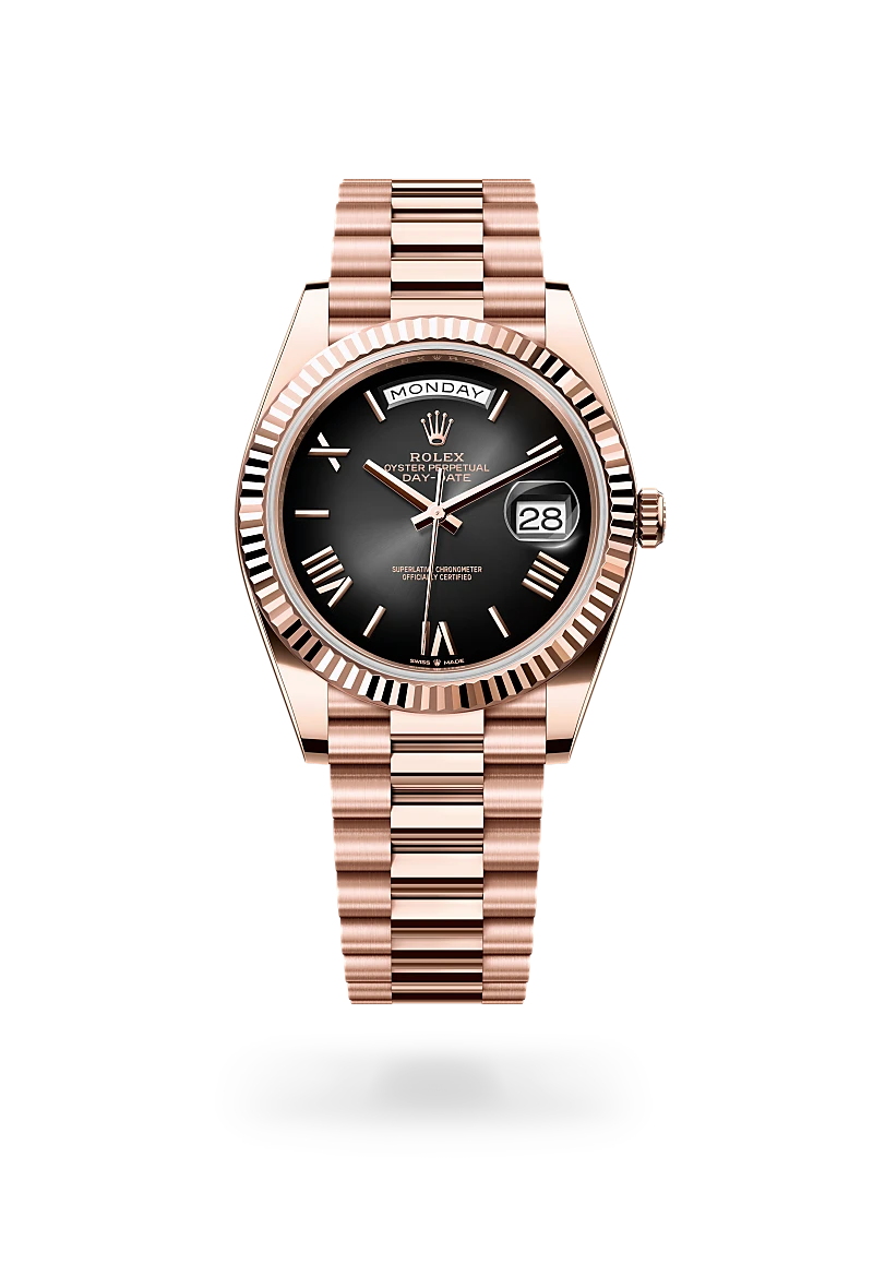 Rolex Day-Date 40 in 18 ct Everose gold M228235-0055 at Felopateer Palace