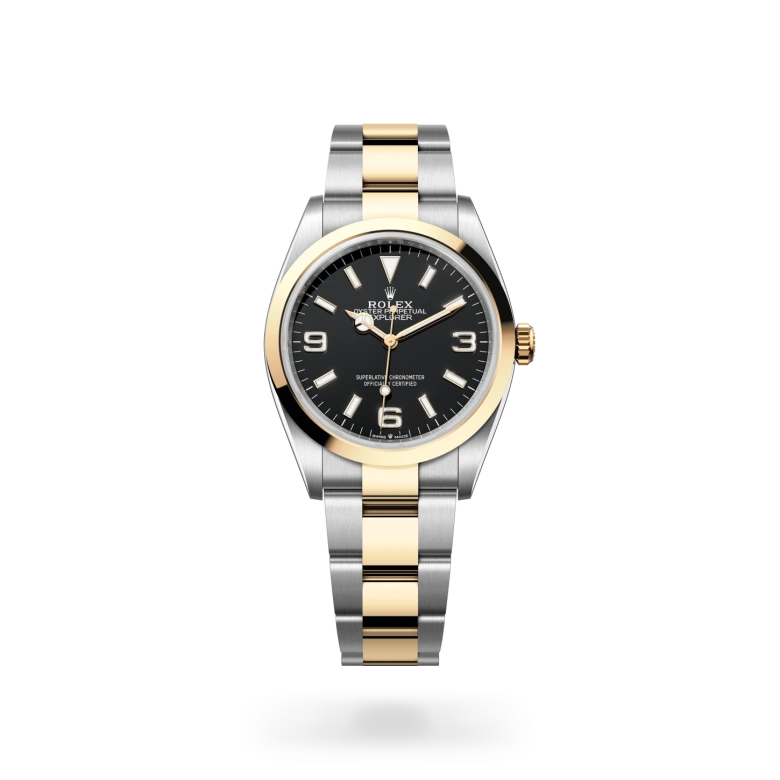 Rolex Explorer 36 in Yellow Rolesor - combination of Oystersteel and yellow gold M124273-0001 at Charles Greig