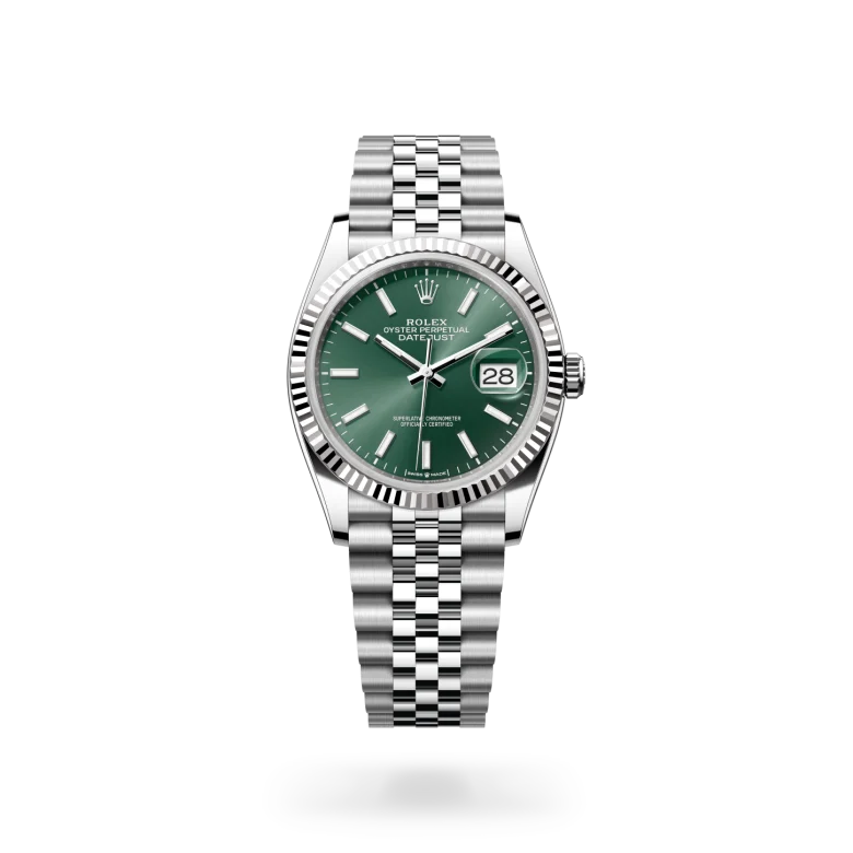 Rolex Datejust 36 in White Rolesor - combination of Oystersteel and white gold M126234-0051 at Charles Greig