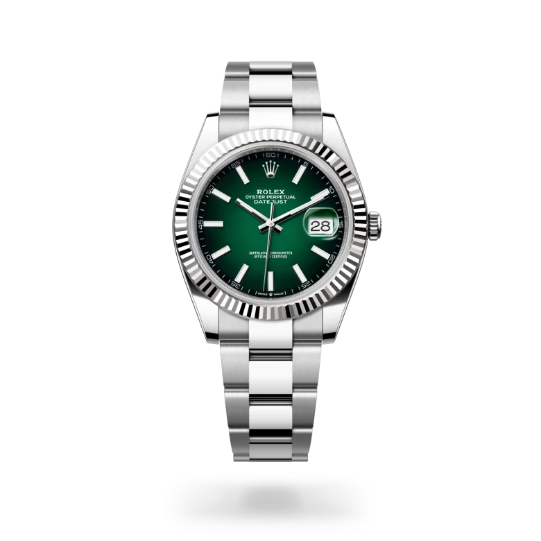 Rolex Datejust 41 in White Rolesor - combination of Oystersteel and white gold M126334-0033 at Charles Greig