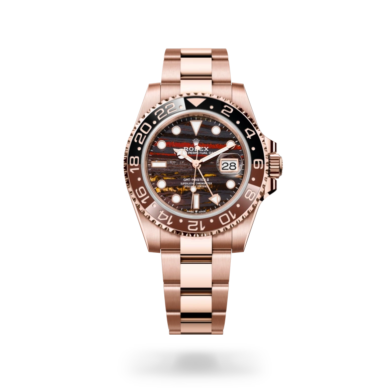Rolex GMT-Master II in 18 ct Everose gold M126715CHNR-0002 at Charles Greig