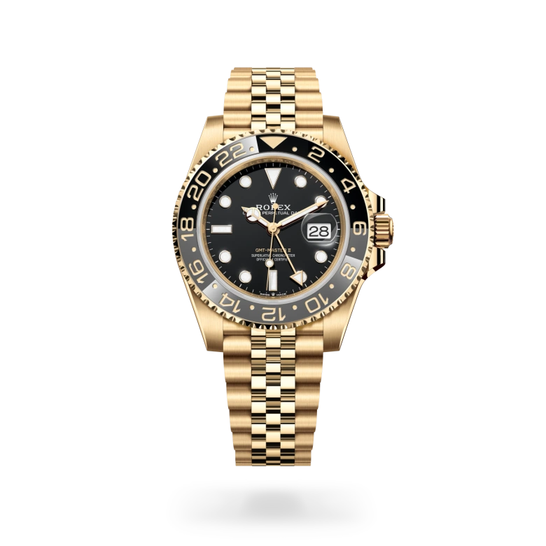 Rolex GMT-Master II in 18 ct yellow gold M126718GRNR-0001 at Charles Greig