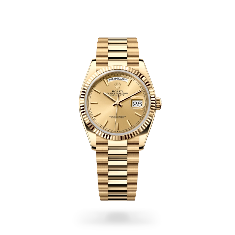Rolex Day-Date 36 in 18 ct yellow gold M128238-0045 at Charles Greig