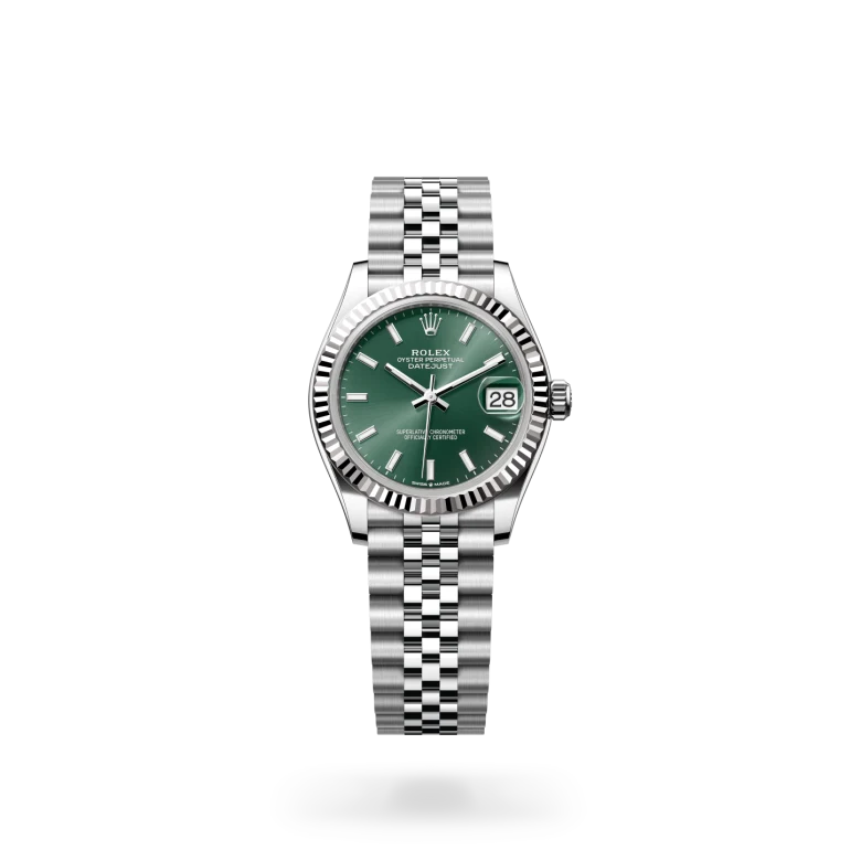 Rolex Datejust 31 in White Rolesor - combination of Oystersteel and white gold M278274-0018 at Charles Greig