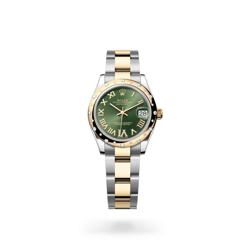 Rolex Datejust 31 in Yellow Rolesor - combination of Oystersteel and yellow gold M278343RBR-0015 at Charles Greig