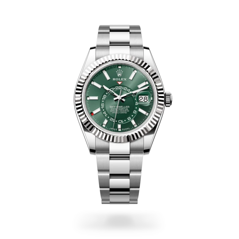 Rolex Sky-Dweller in White Rolesor - combination of Oystersteel and white gold M336934-0001 at Charles Greig