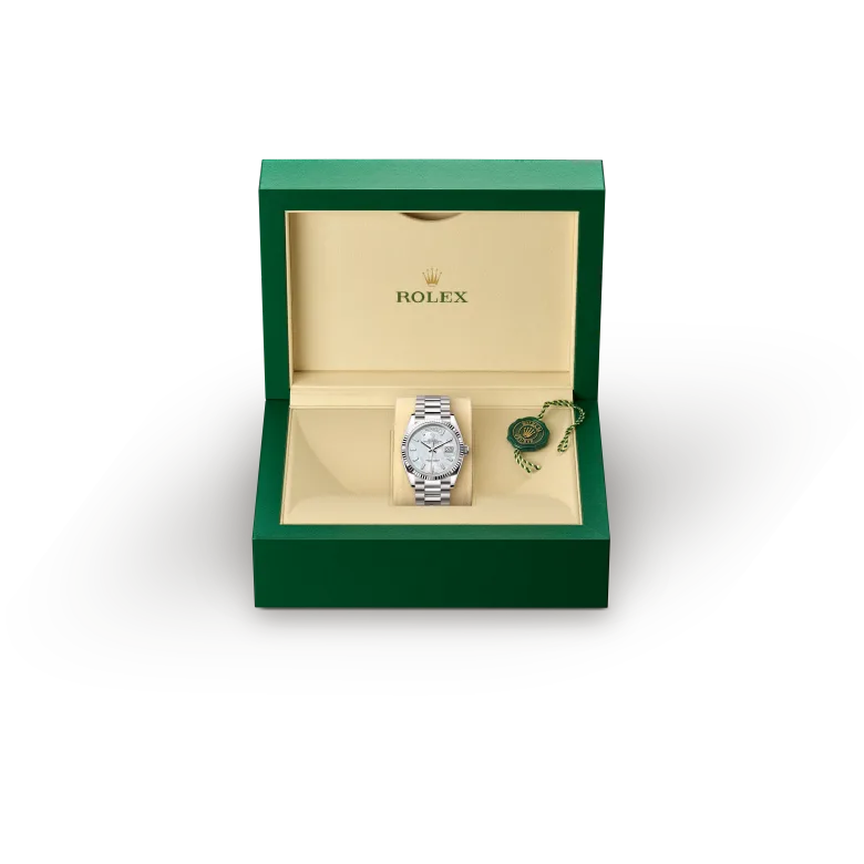 Rolex Day-Date in 18 ct white gold, M128239-0065 | Zegg