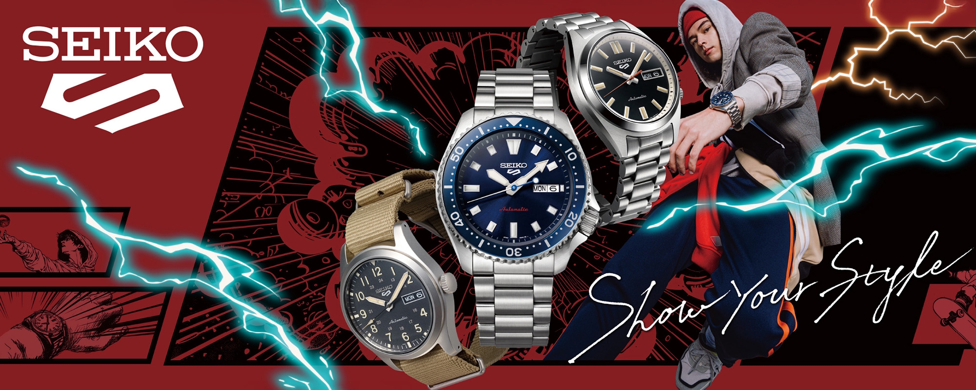Montre Homme Seiko 5 Sport - Cadran Jaune Rhodié - Neuve Avec étiquettes - Référence L87