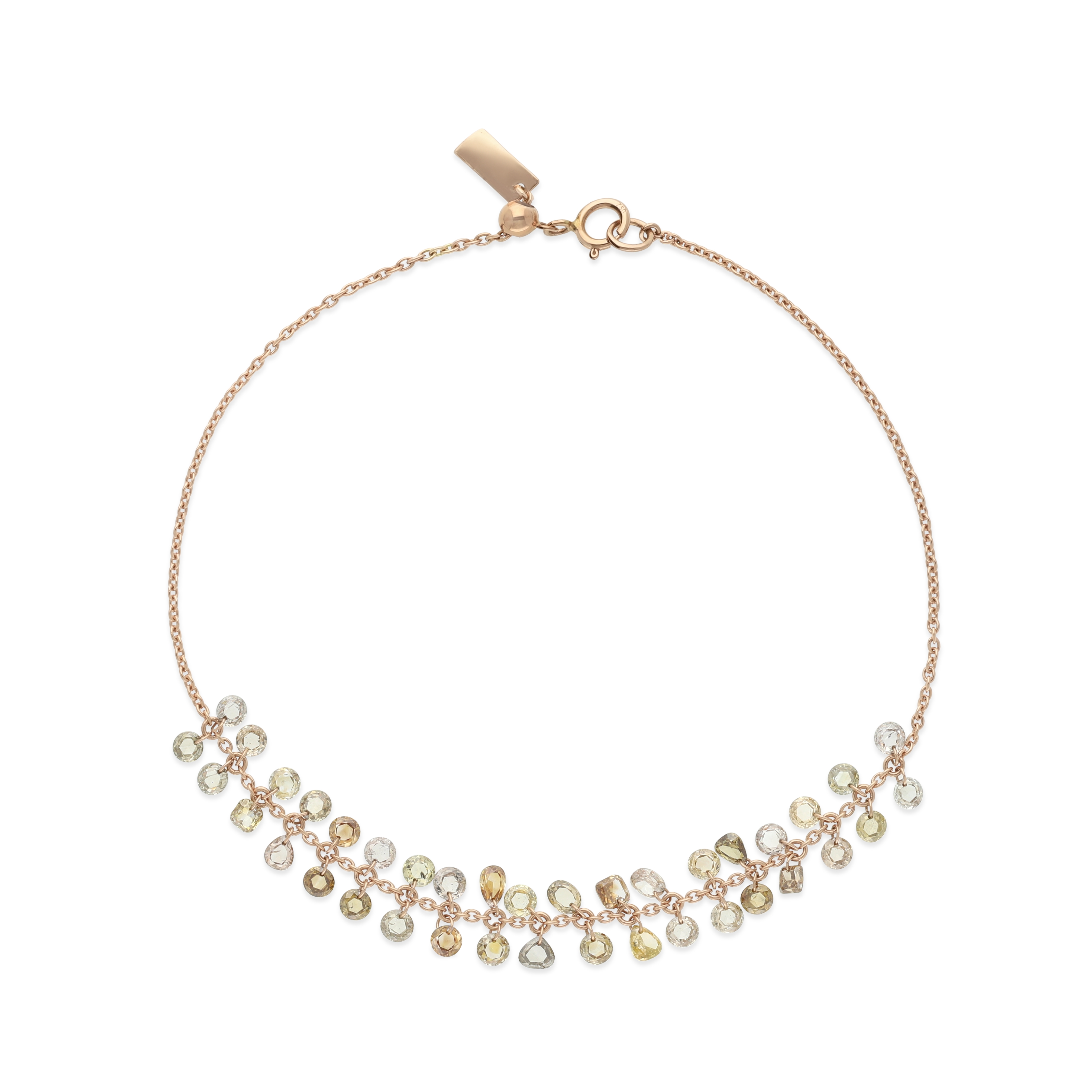 Bracelet Raynal Rose de Provence or rose diamants bruns
