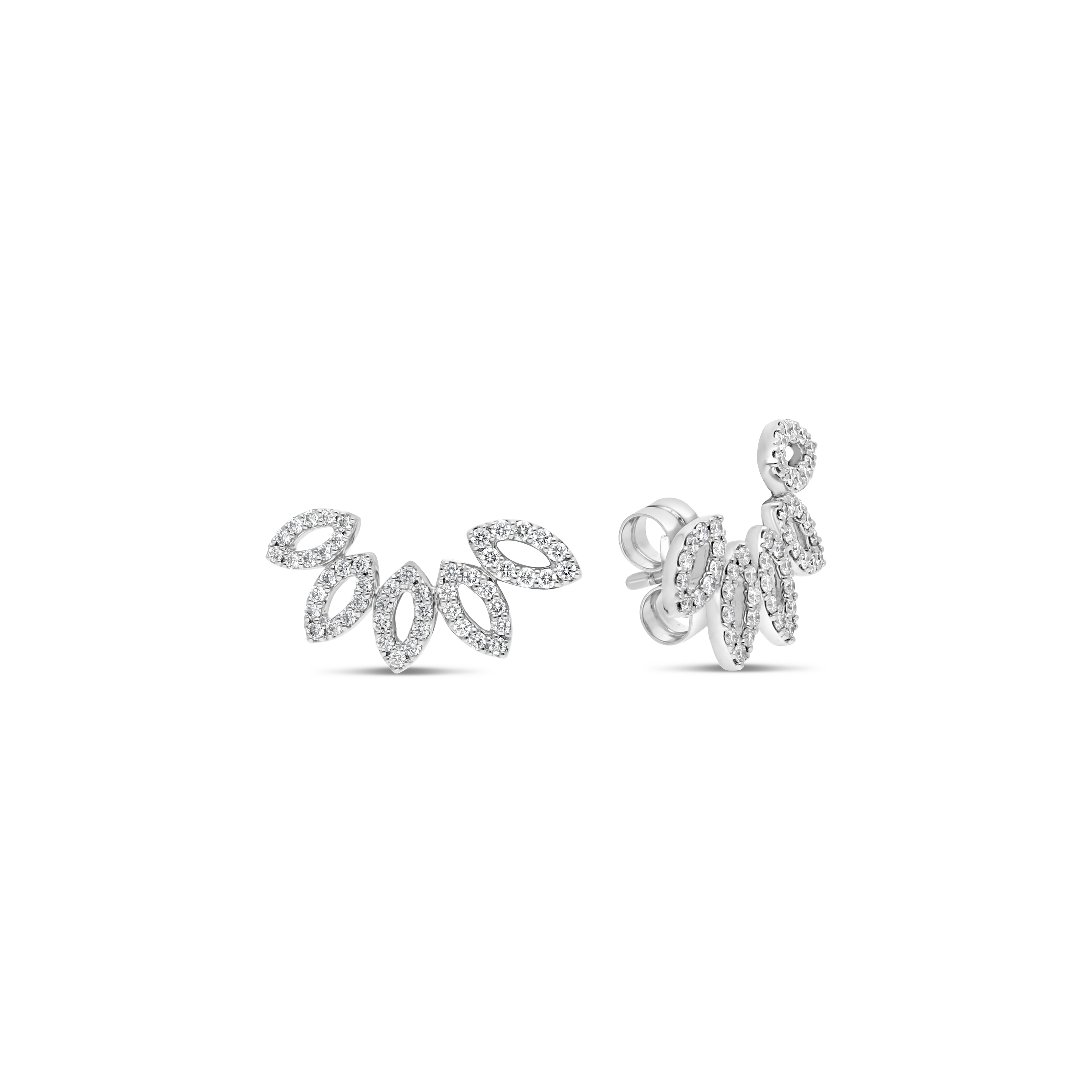 Boucles d'oreilles Pétales Raynal en or blanc et diamants