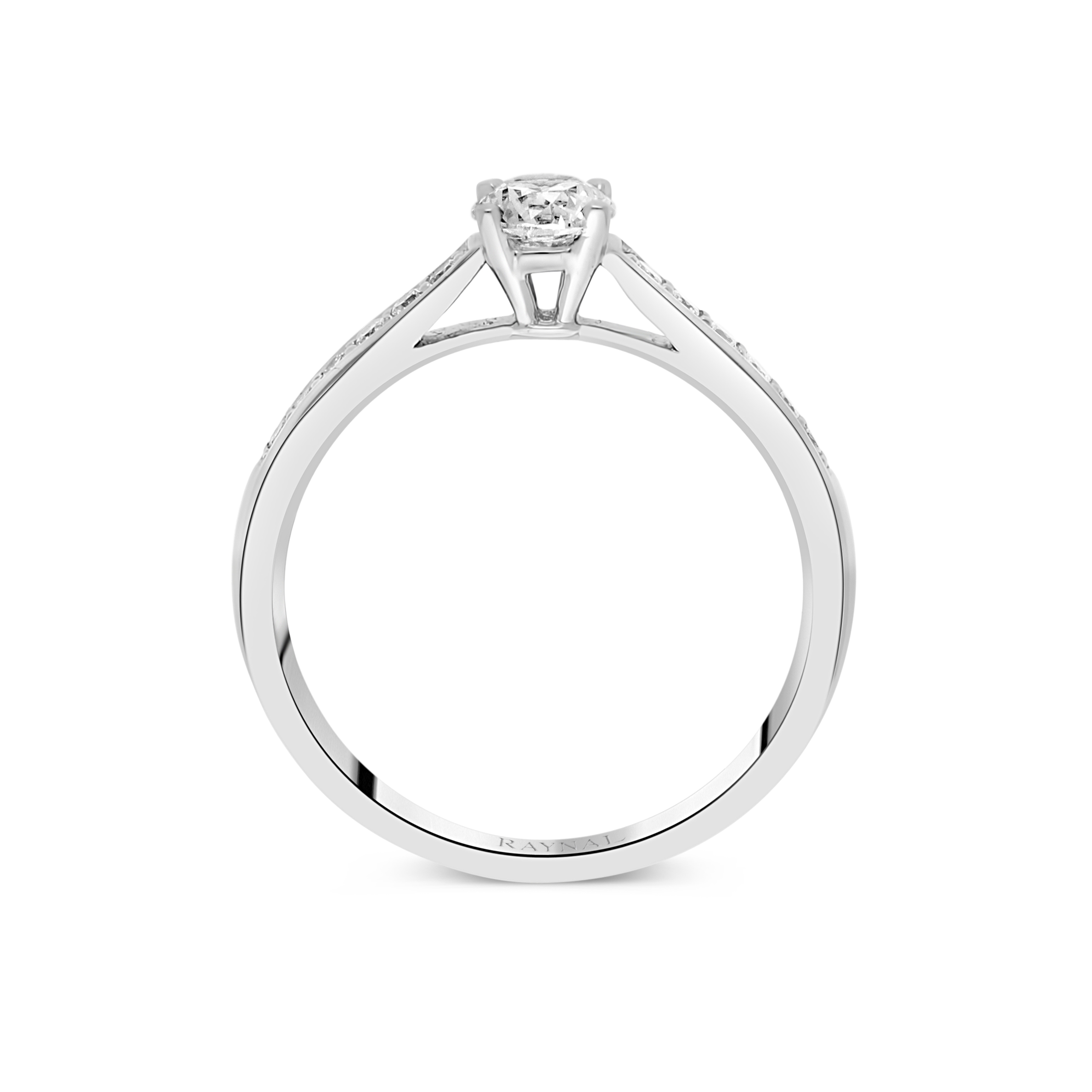 Bague Solitaire entourage Thémis en or blanc et diamants