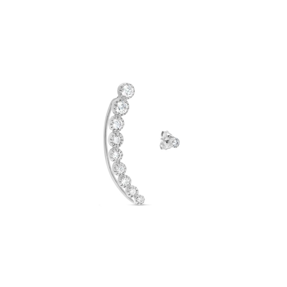 Boucles d'oreilles Raynal mimosa en or blanc et diamants