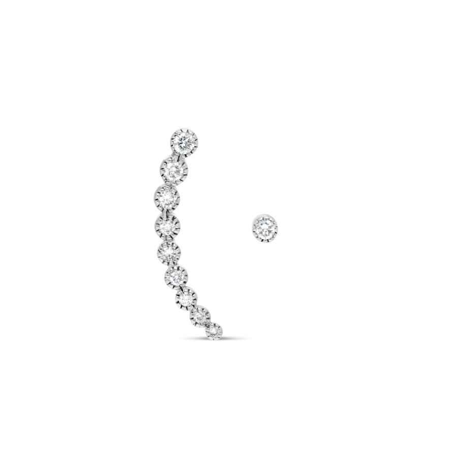 Boucles d'oreilles Raynal mimosa en or blanc et diamants