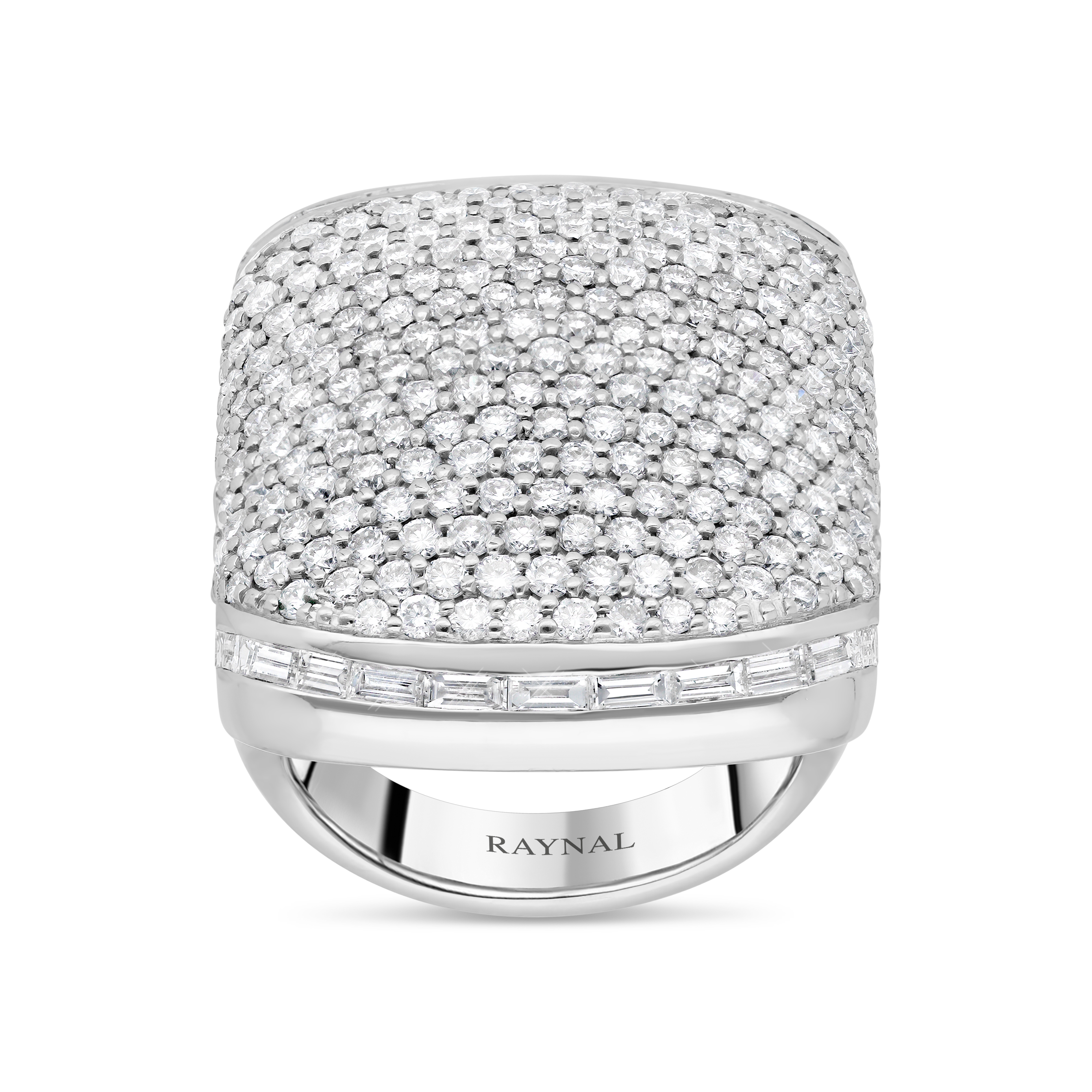 Bague Savonnette or blanc diamants