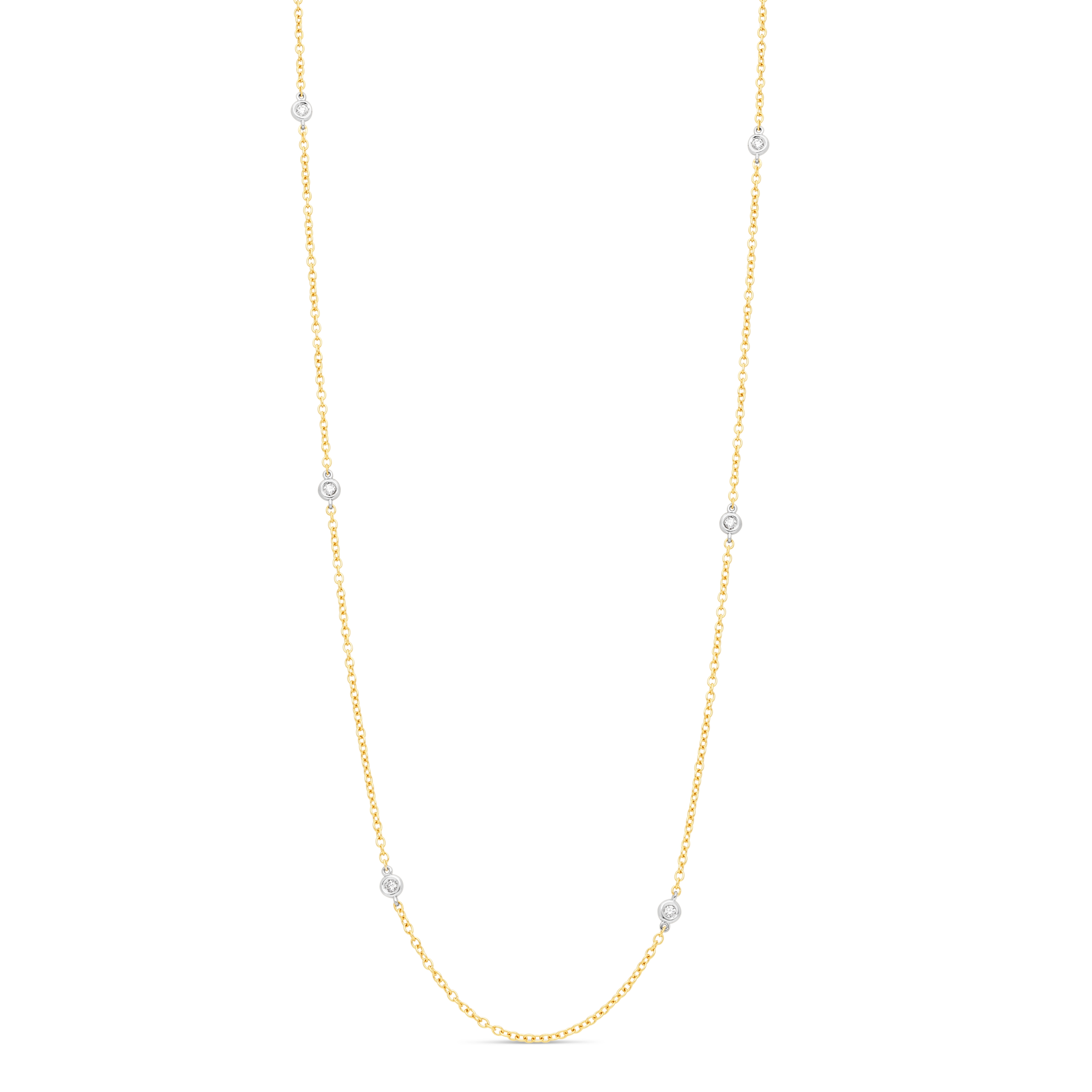 Collier sautoir Eclat Celeste or jaune, or blanc, diamants Raynal