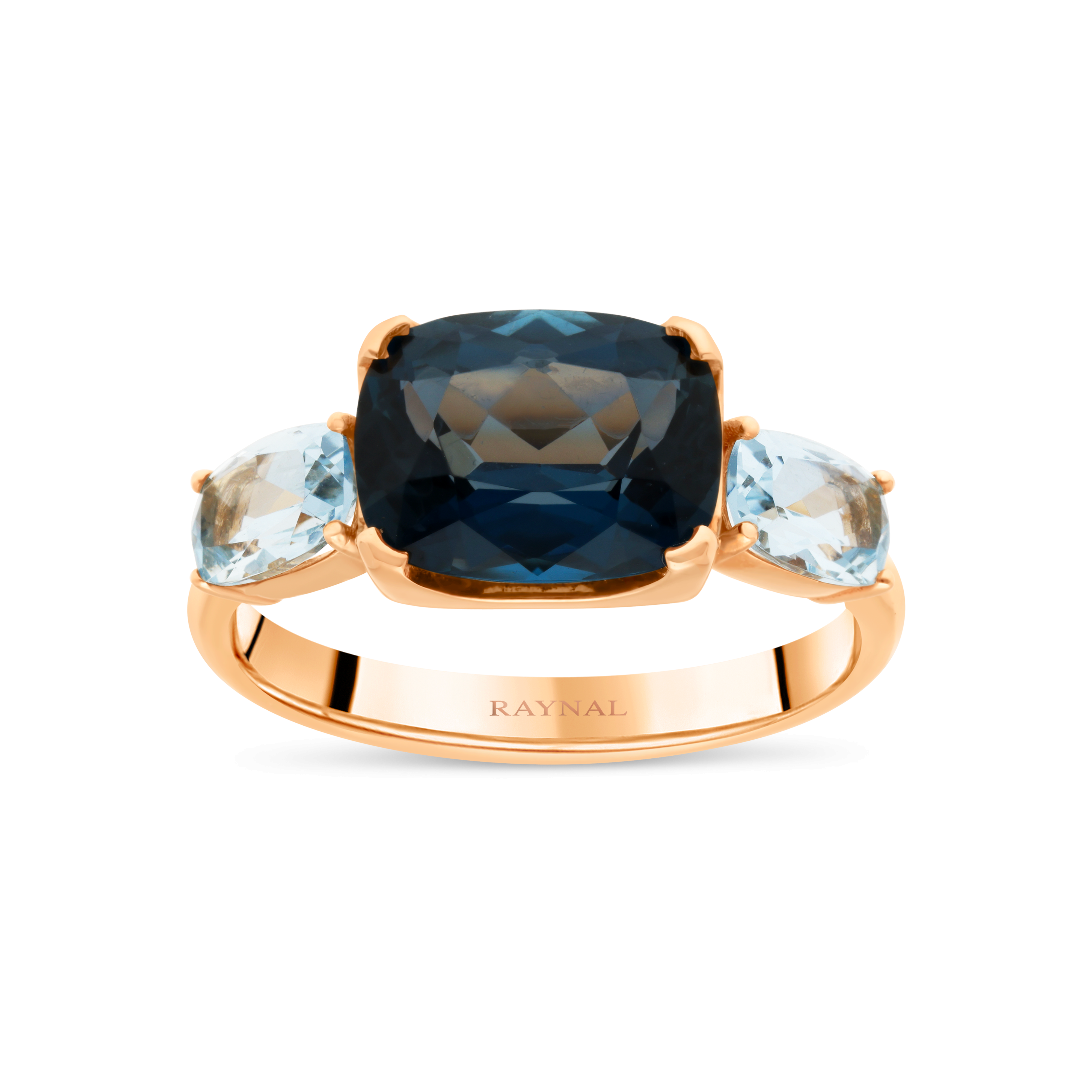 Bague &#34;Marine&#34; or rose topaze Raynal