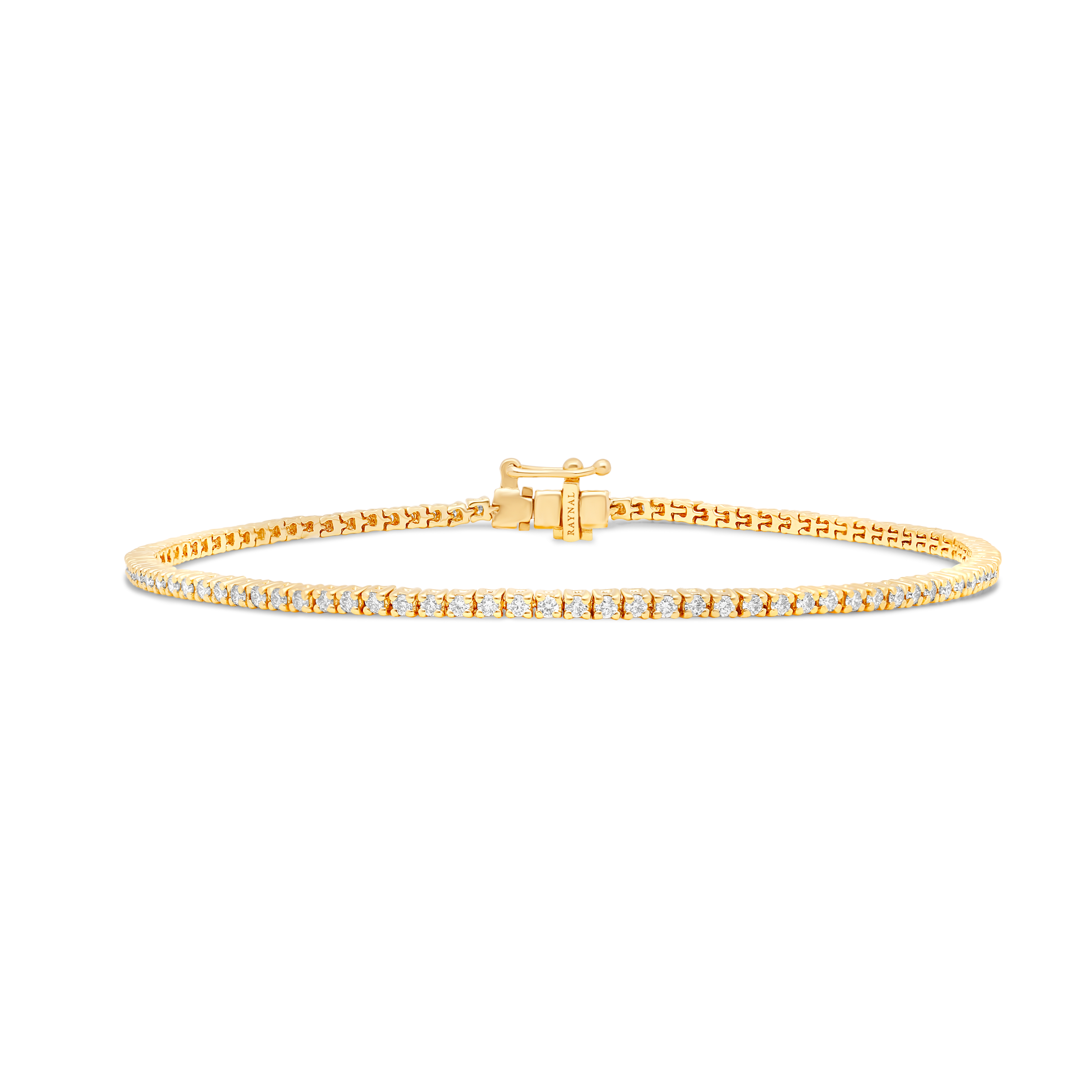 Bracelet riviere or jaune diamants Raynal