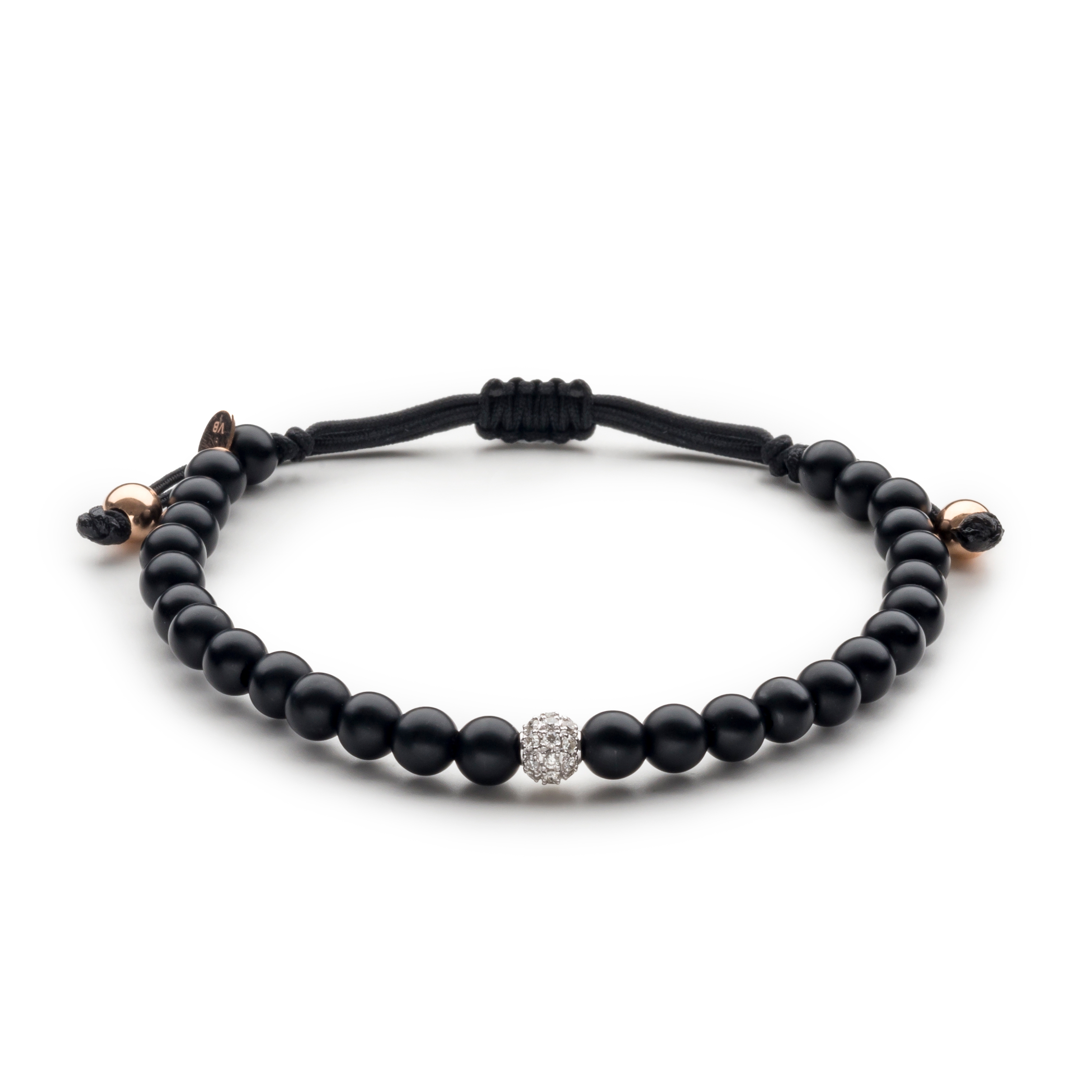 Bracelet homme or blanc or rose noir diamants