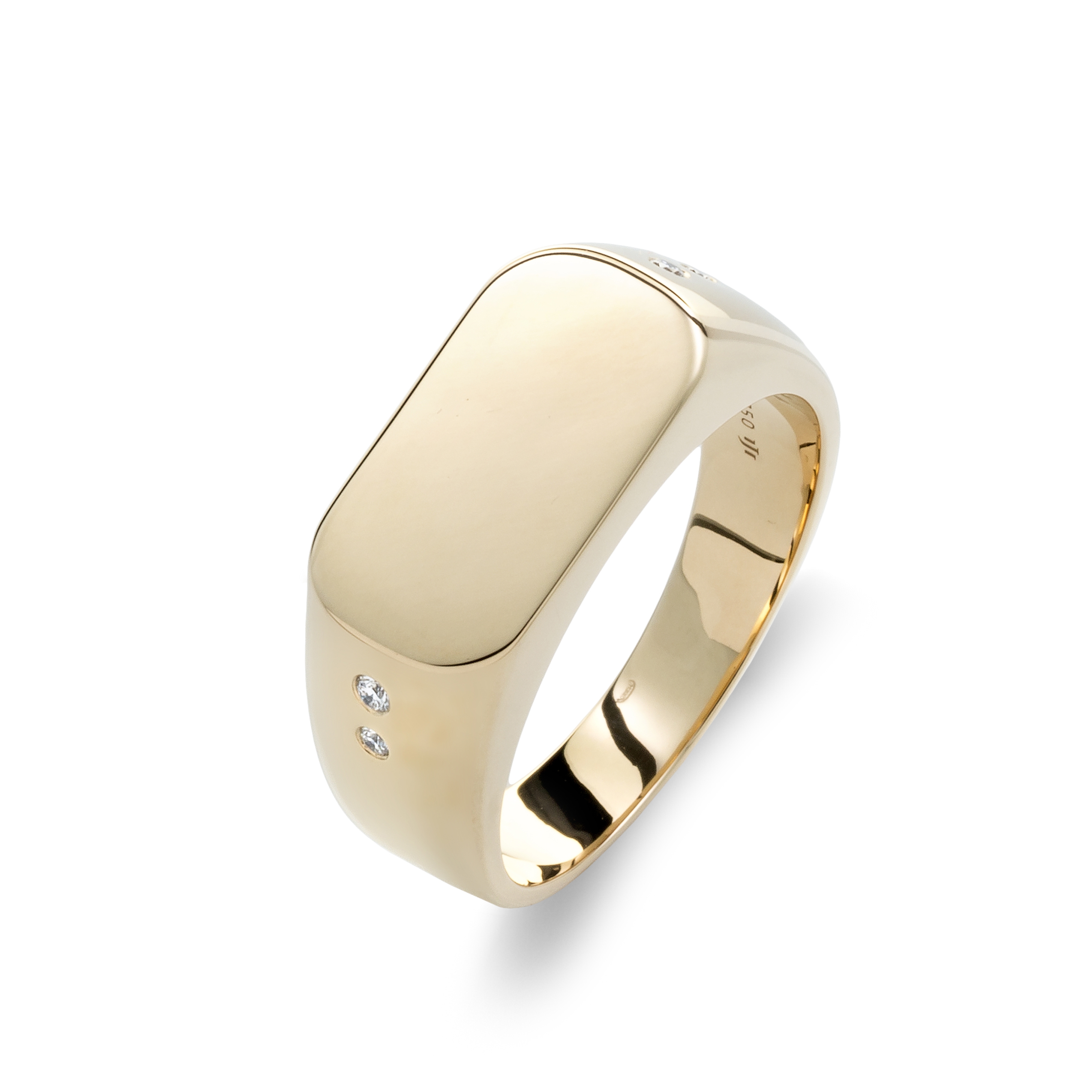 Bague Chevalière homme or jaune diamants