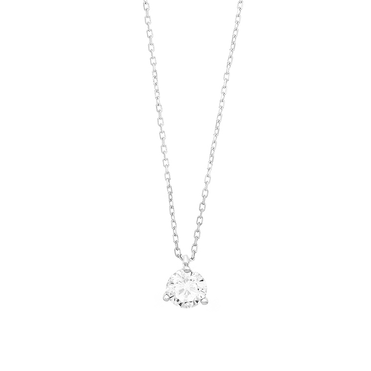 Pendentif Roma 3 griffes or blanc diamant