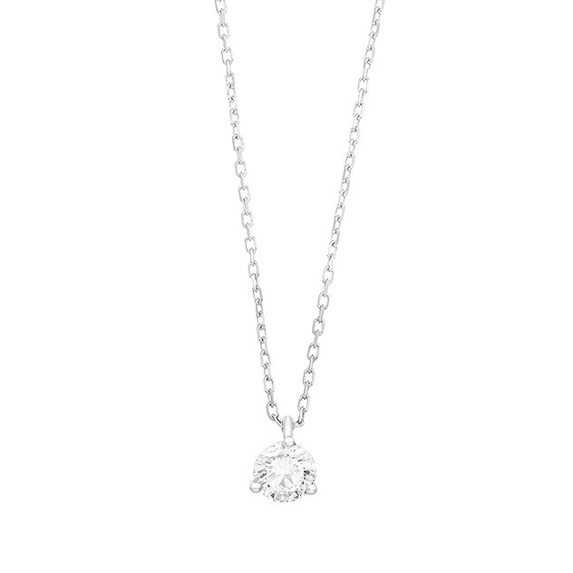 Pendentif Roma 3griffes or blanc diamant Raynal