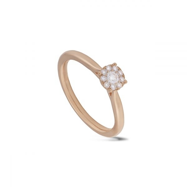 Bague Illusion Baby or rose diamants