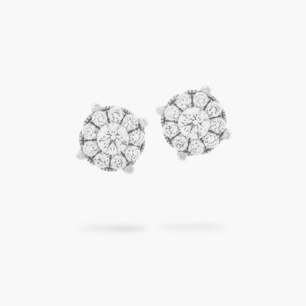 Boucles d'oreilles Illusion Raynal or blanc diamants