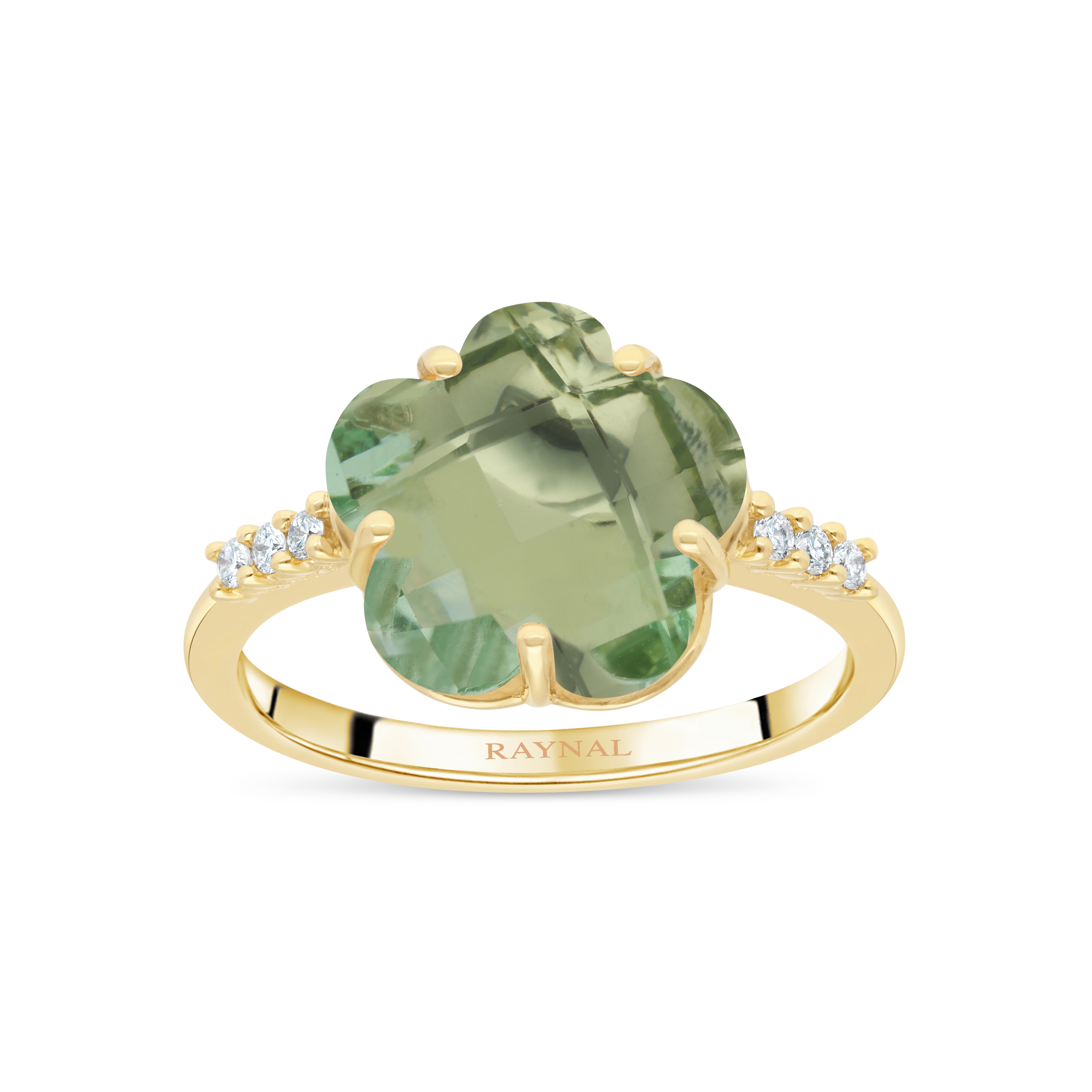 Bague Fleur de Lumière or rose prasiolite et diamants