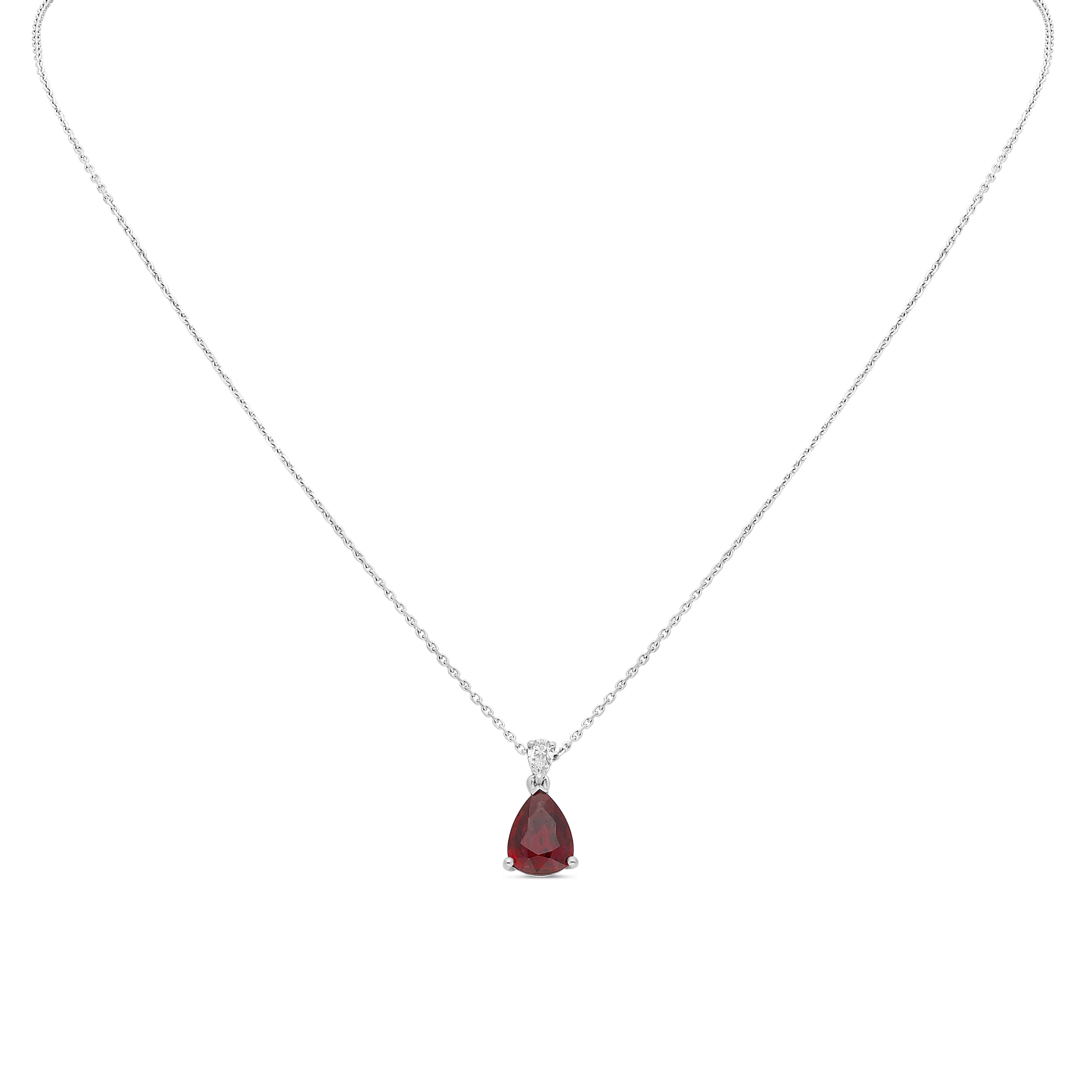 Collier Raynal Rouge Signature or blanc diamant rubis