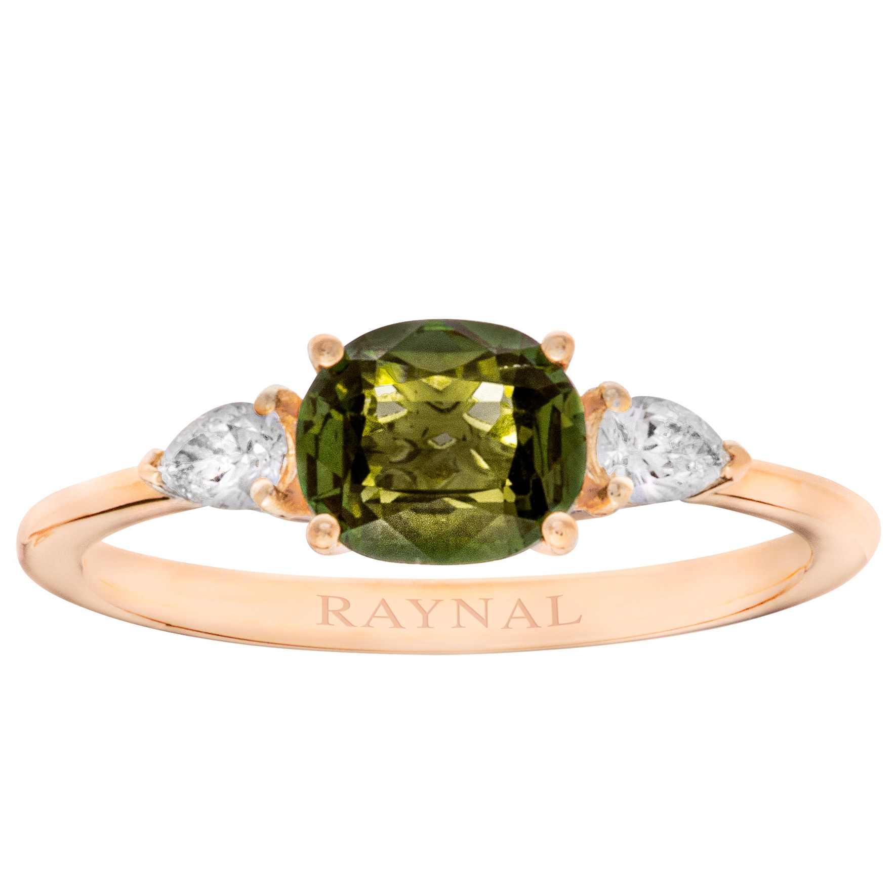 Bague Souffle de Foret Raynal or rose diamant et saphir vert
