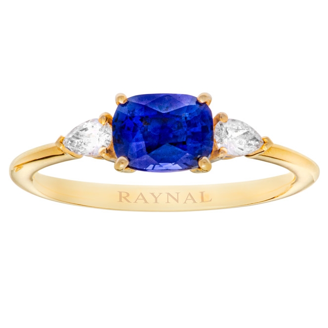 Bague Raynal Souffle Royal or jaune diamant saphir