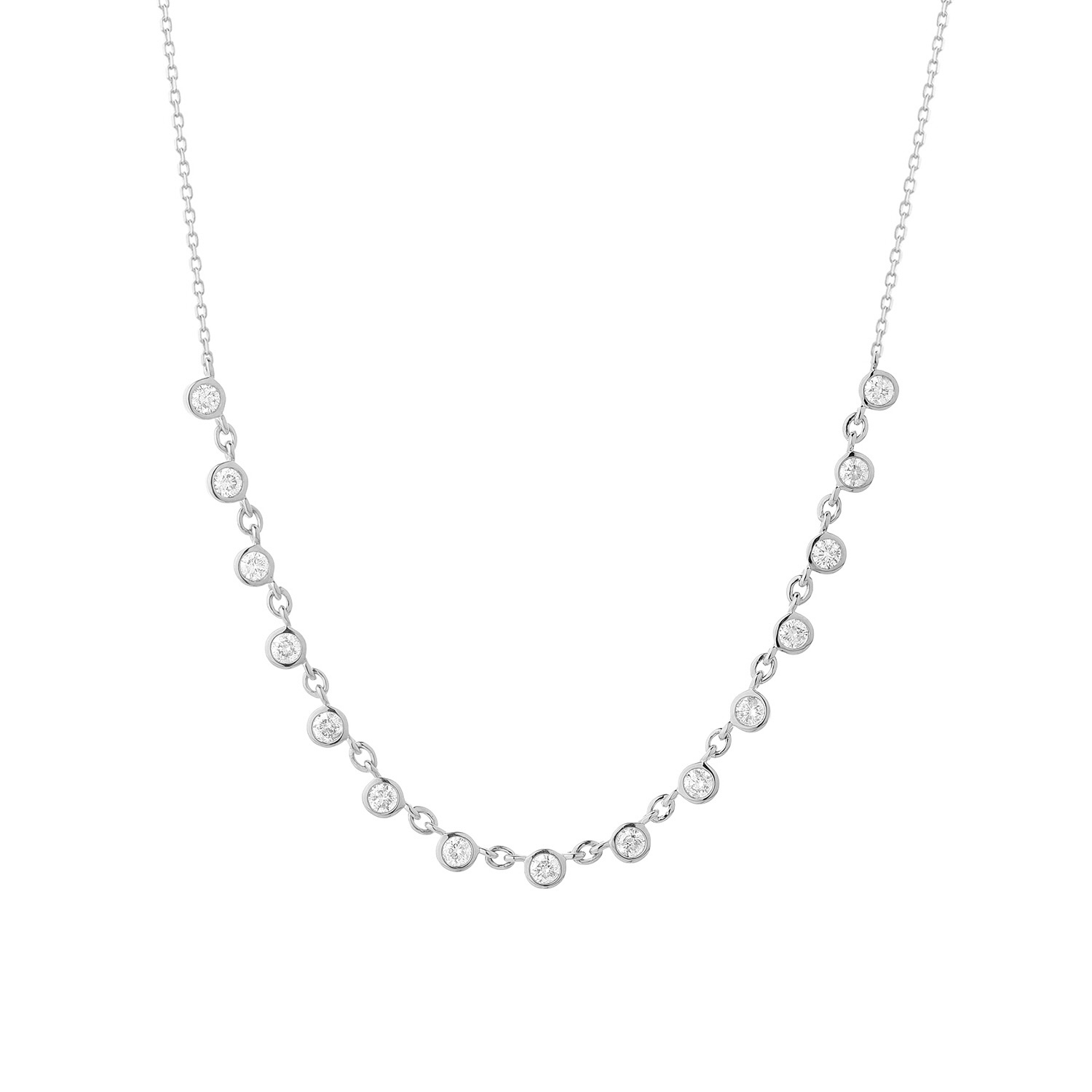 Collier Riviere Héméra or blanc diamant