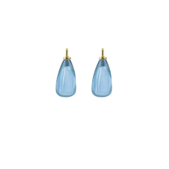 Boucle d'oreille or jaune Topaze Bleue