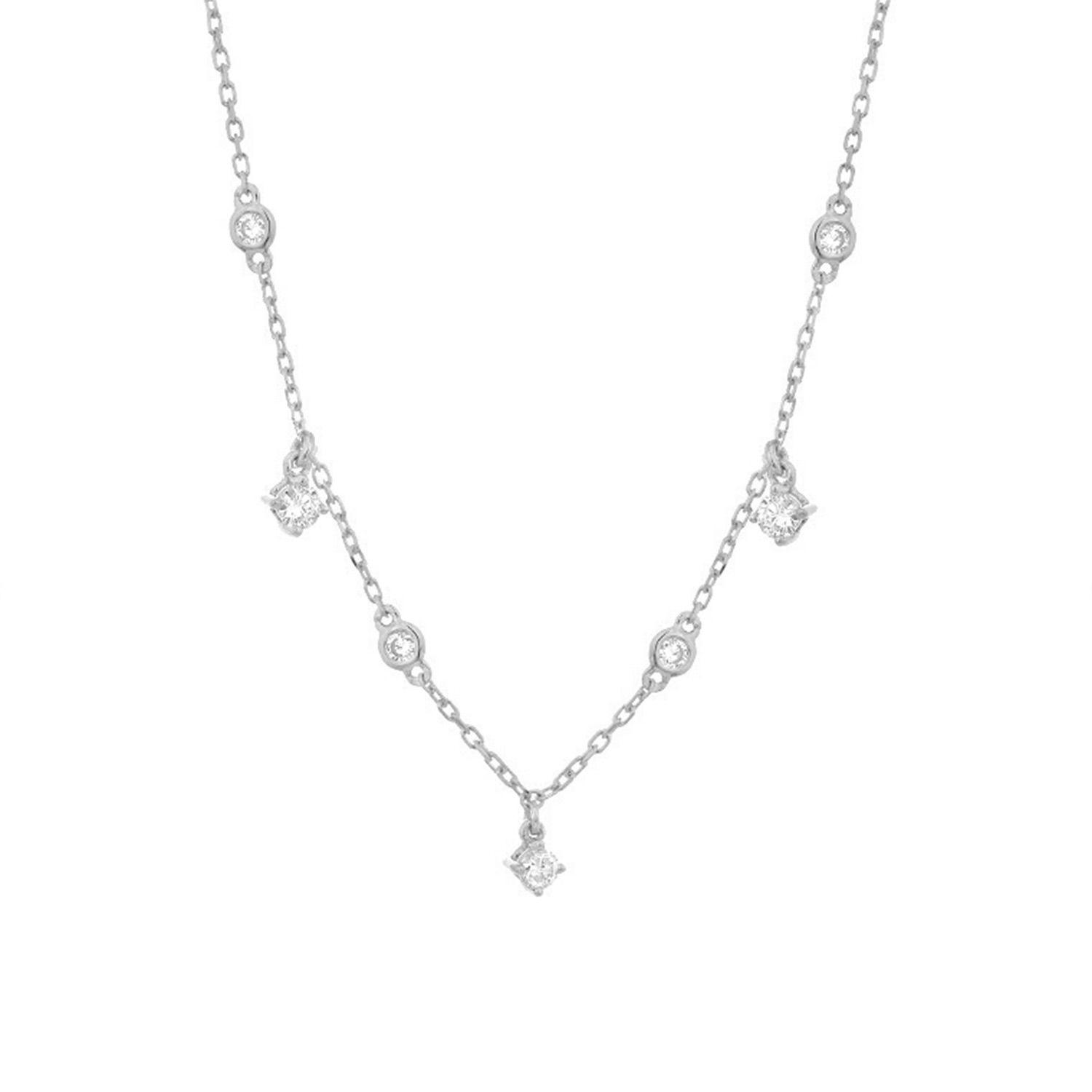 Collier Pampilles or blanc diamants