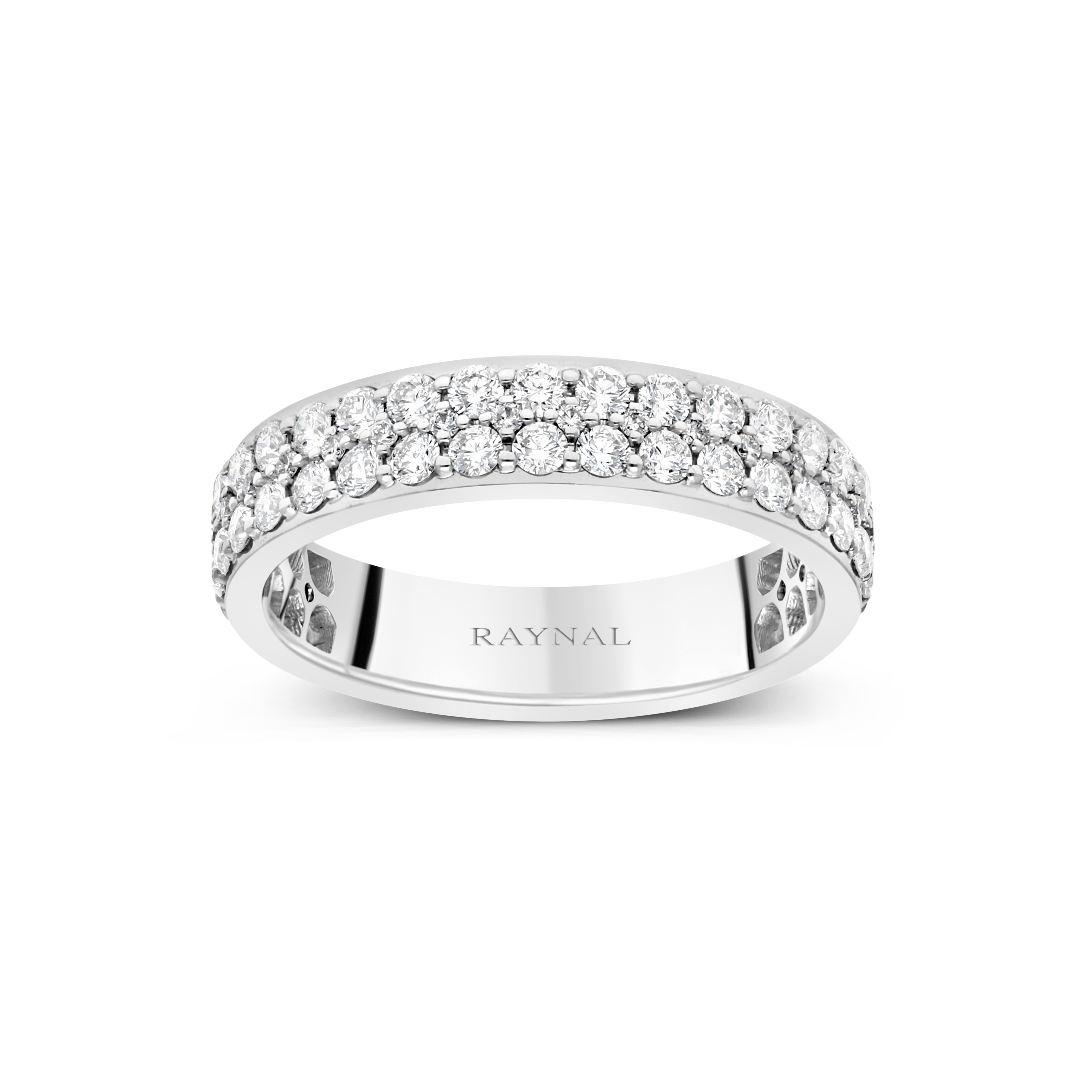 Bague Ligne Eternelle or blanc diamant