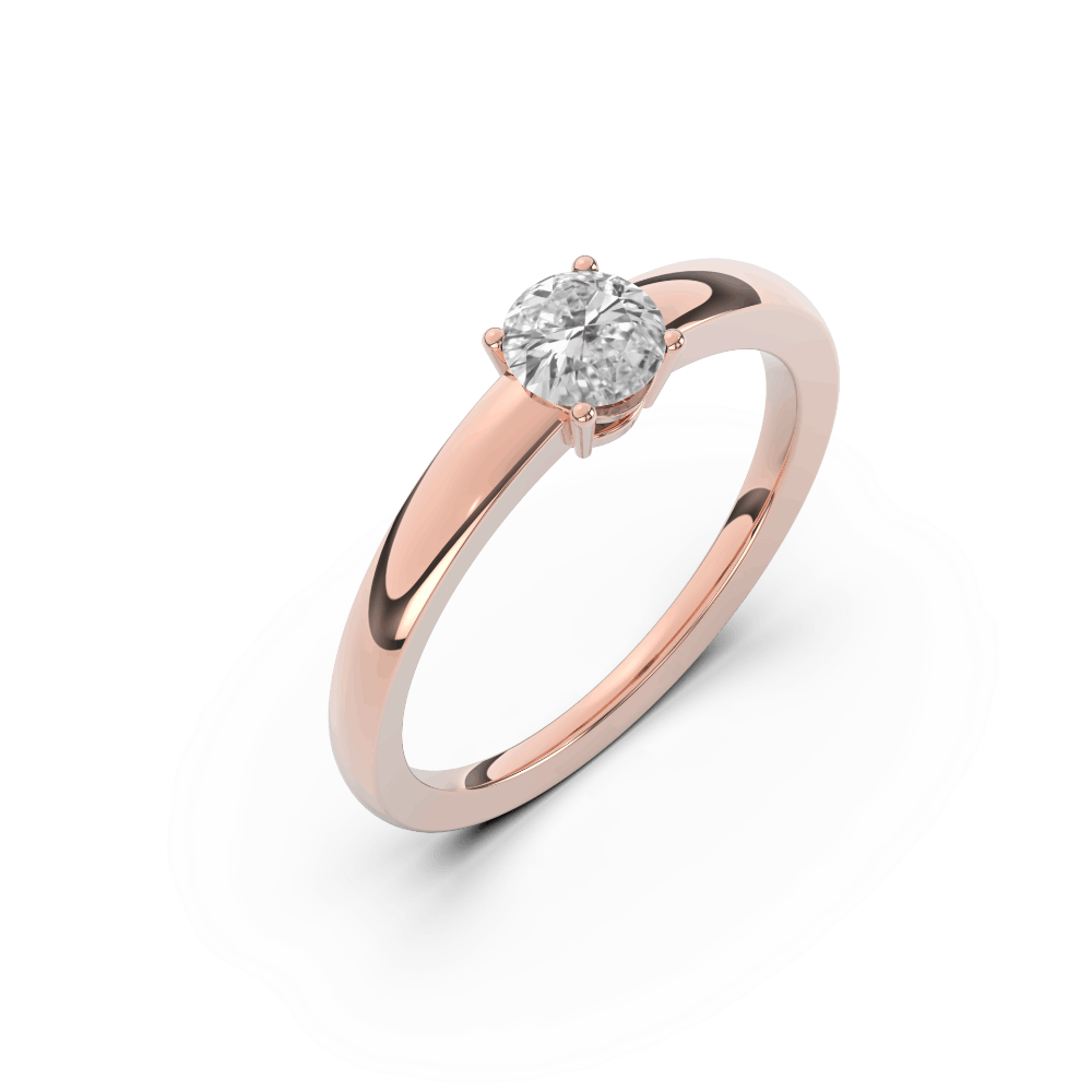 Bague Solitaire Epure or rose diamant