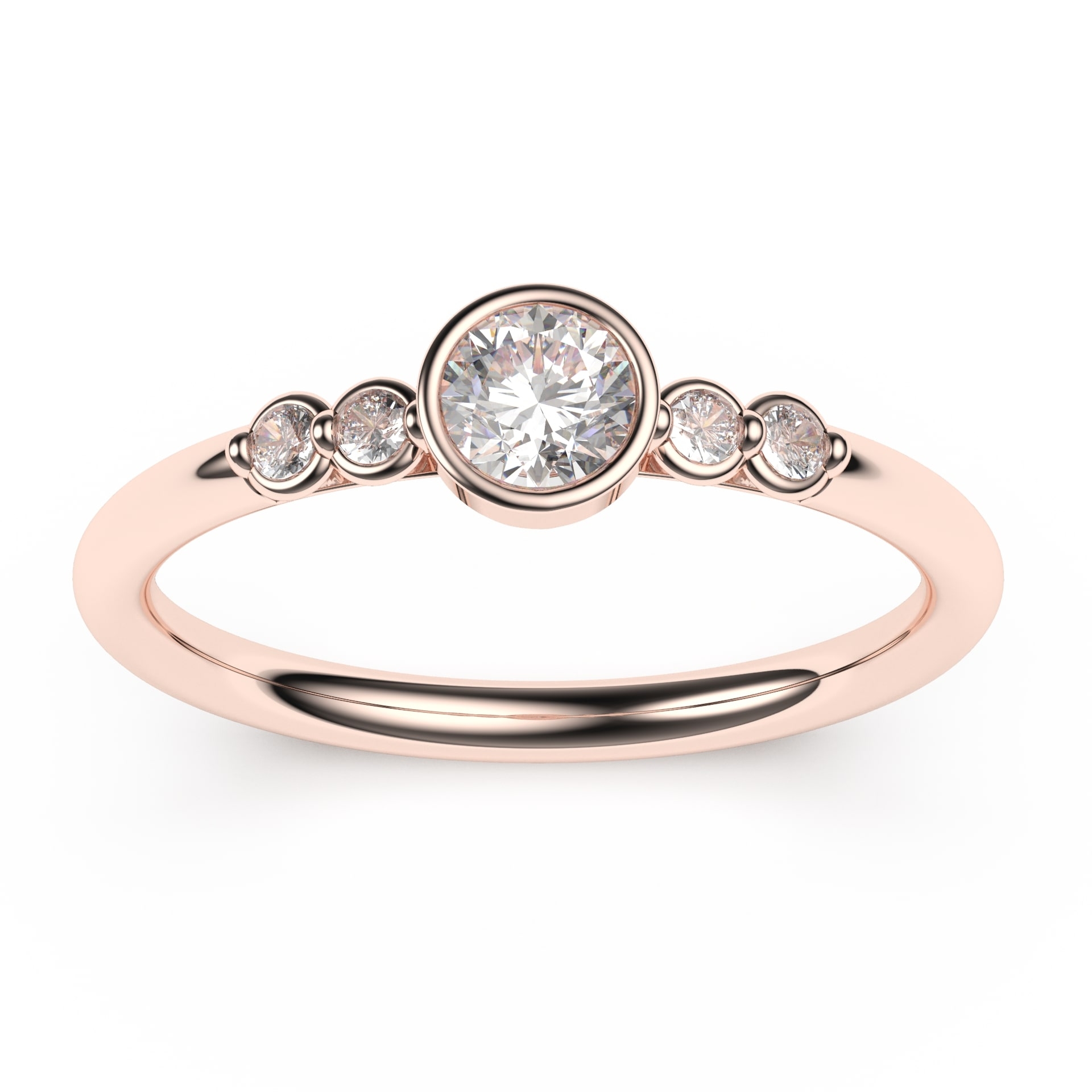Bague Solitaire Glamour or rose diamant