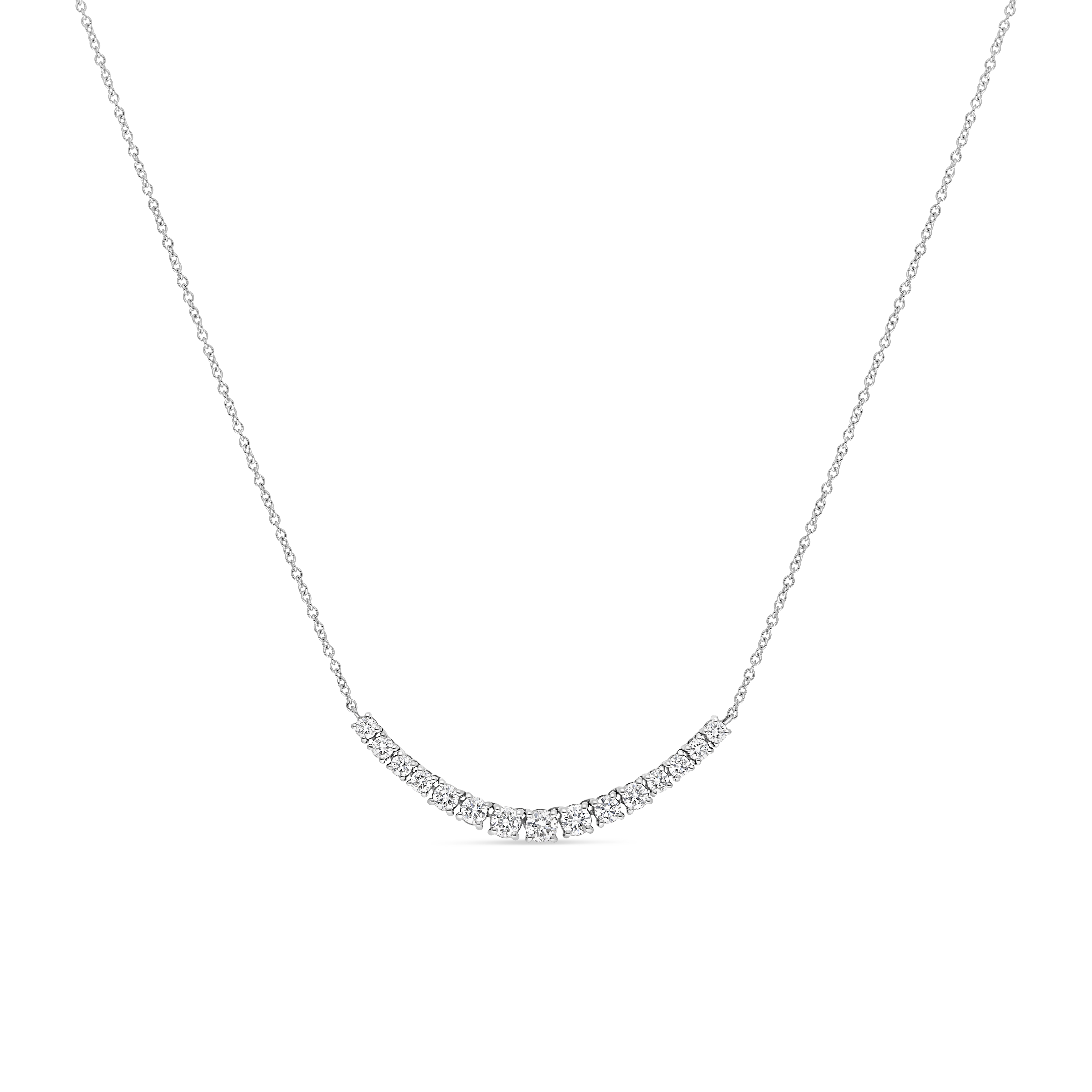 Collier Courbe de Lumière or blanc, Diamants