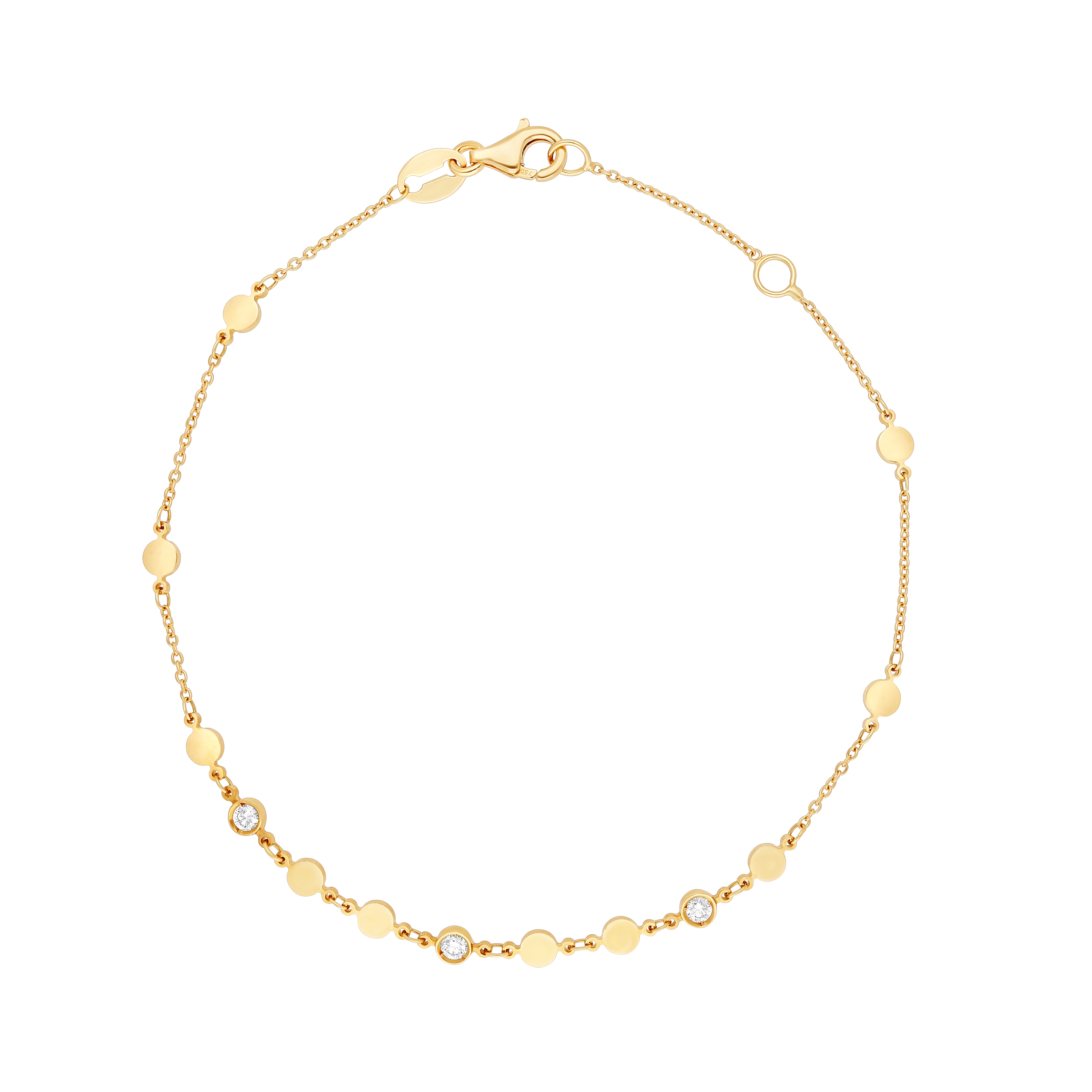 Bracelet Pastilles or jaune Diamant