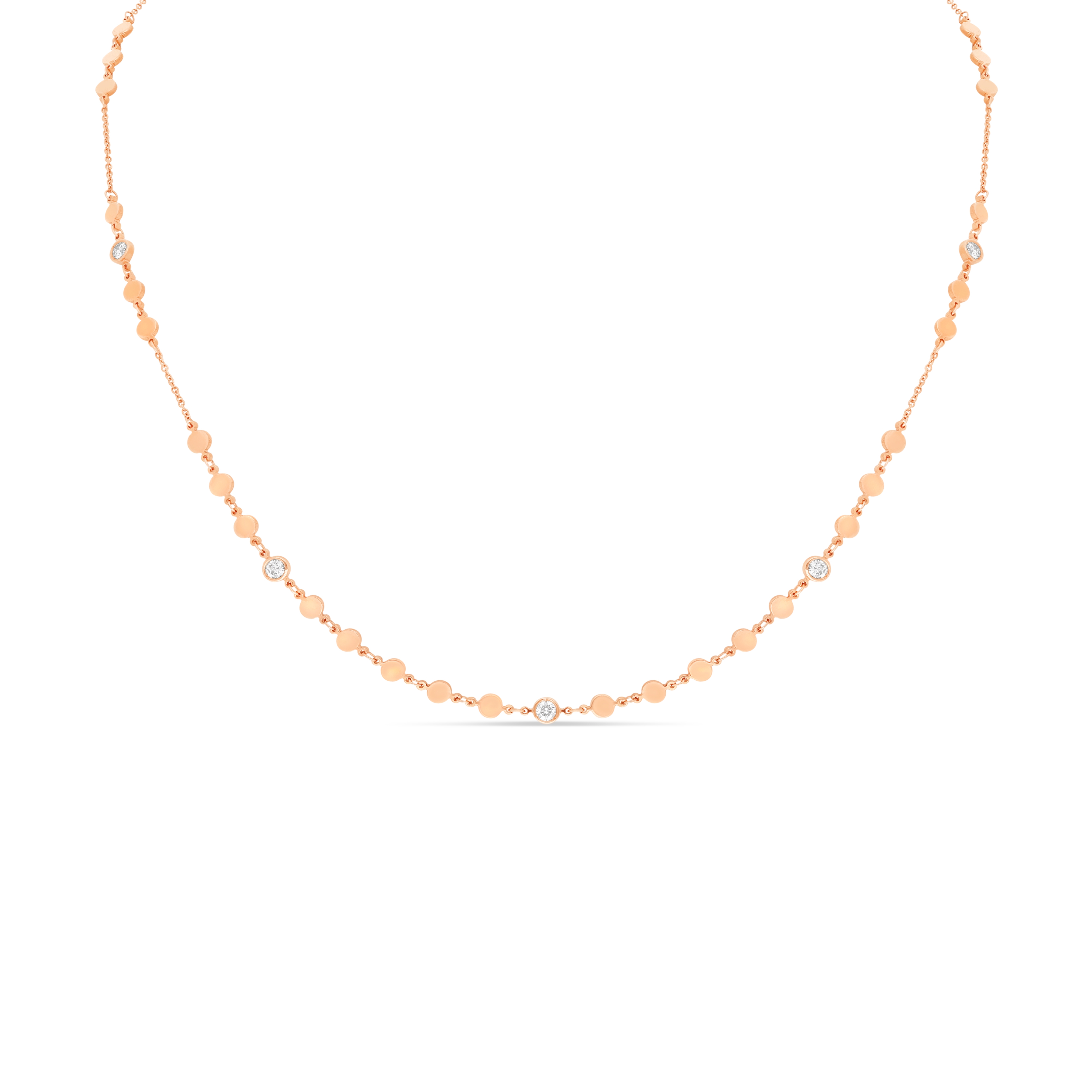 Collier Pastilles or rose, Diamant