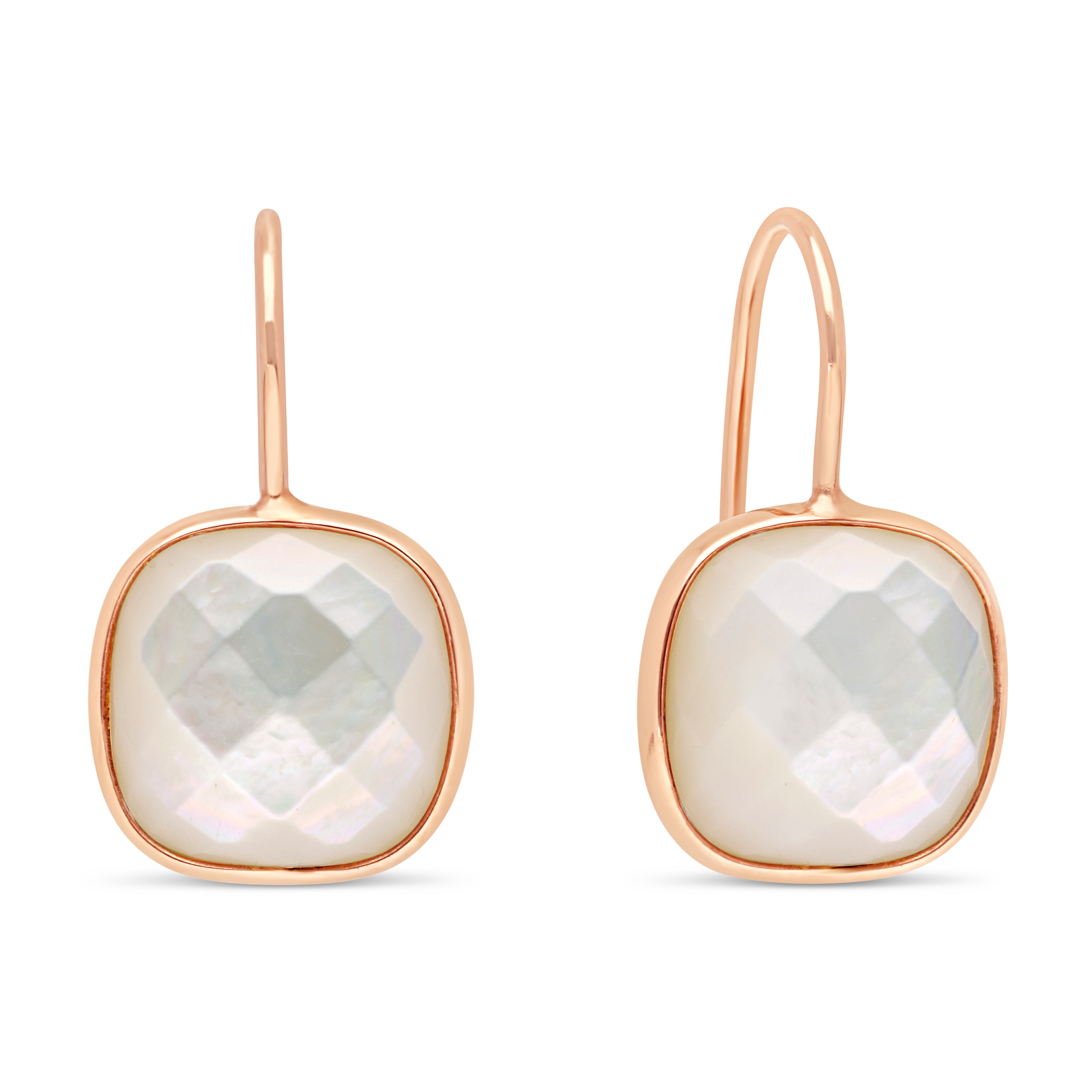 Boucles d&#039;Oreilles Reflet or rose Nacre