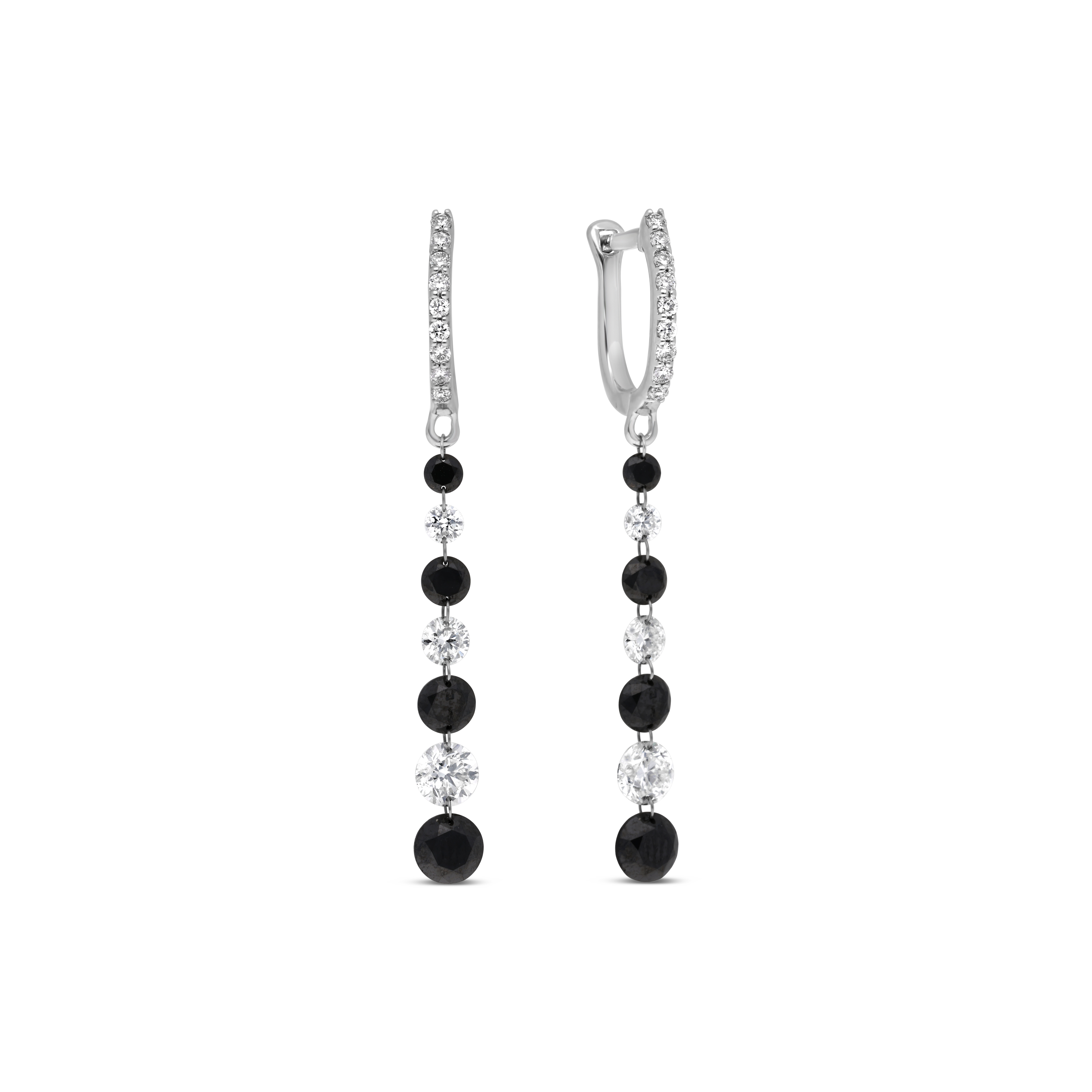 Boucles d&#039;oreilles Eclipe Etoilée or blanc diamants