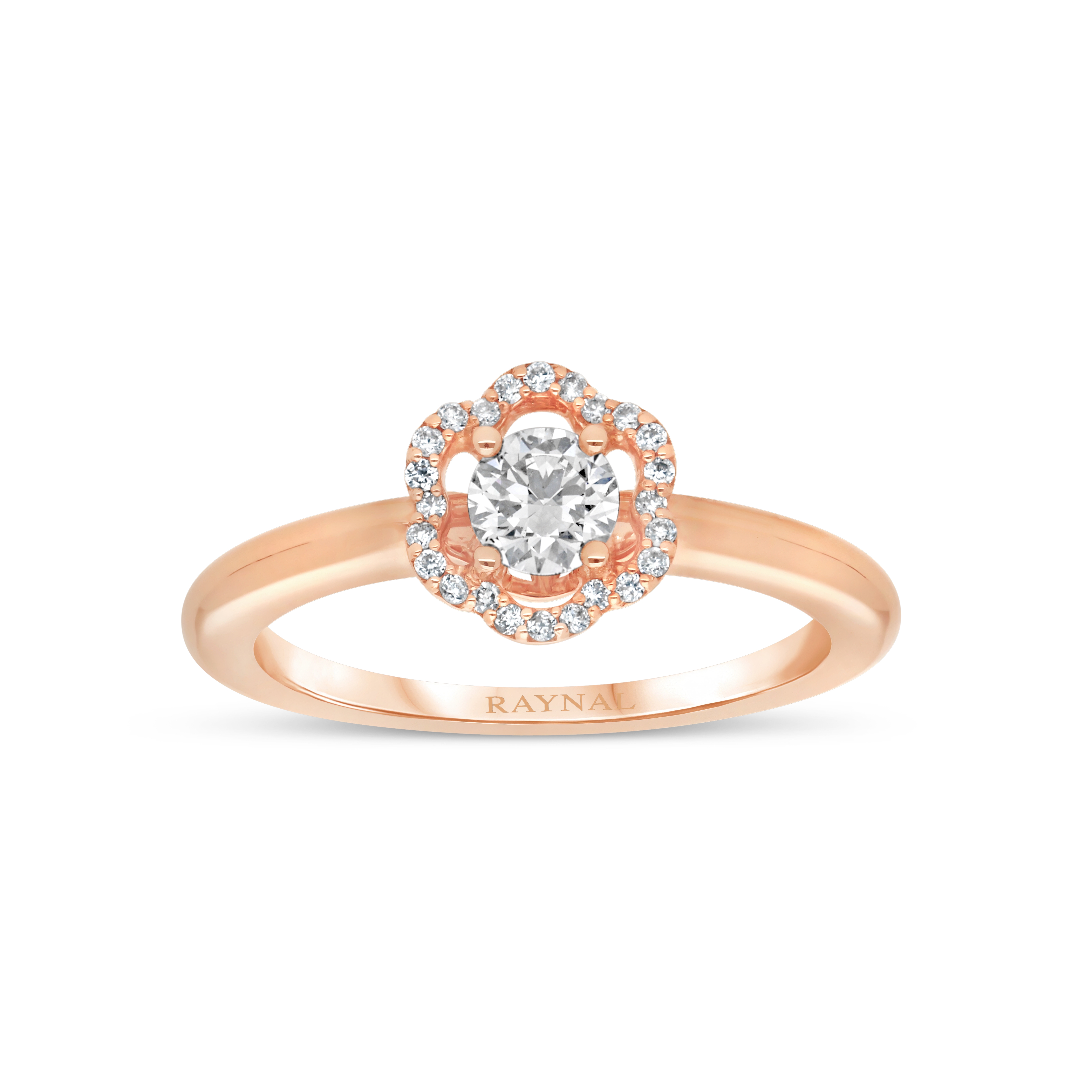 Bague Fleurette or rose Diamant
