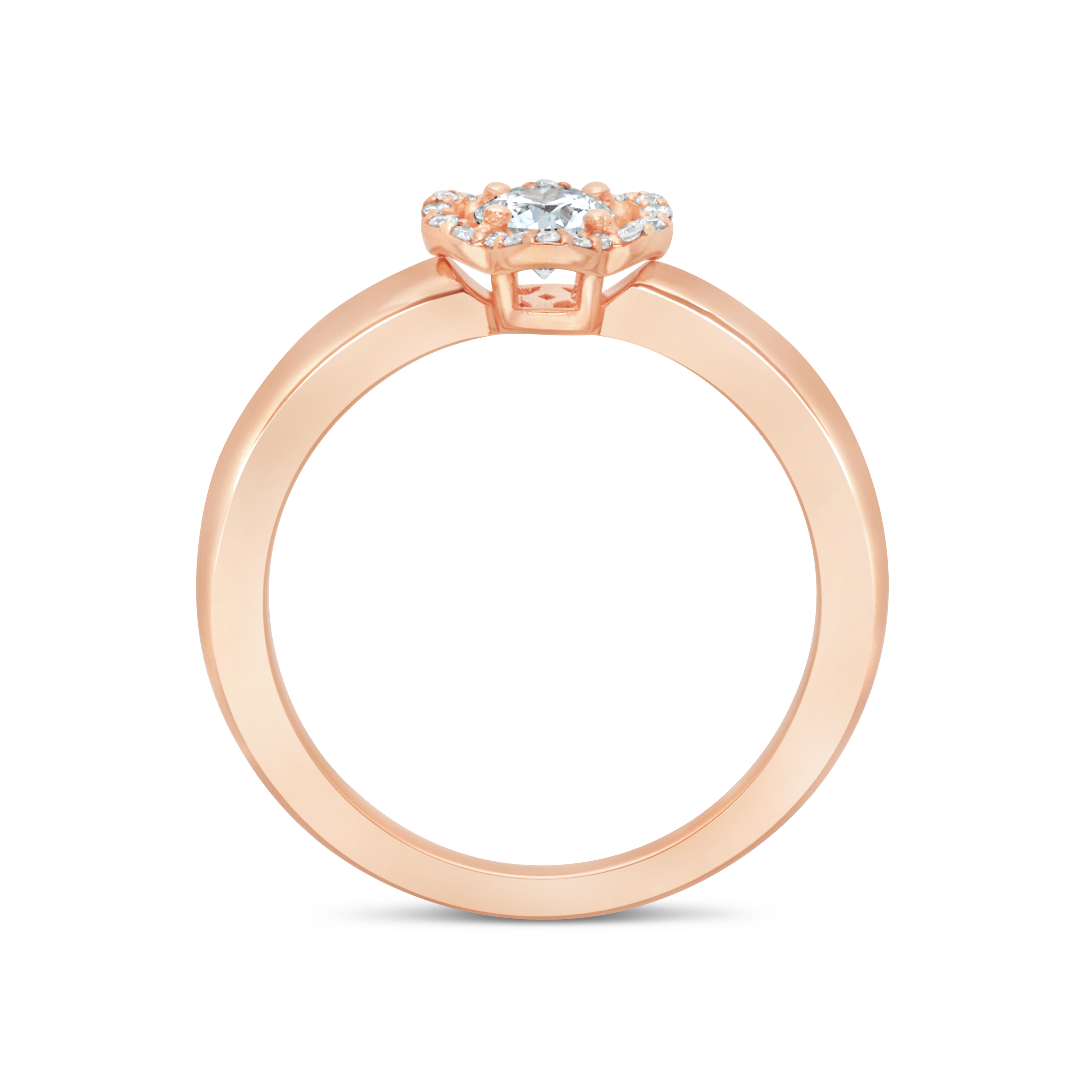 Bague Fleurette or rose Diamant