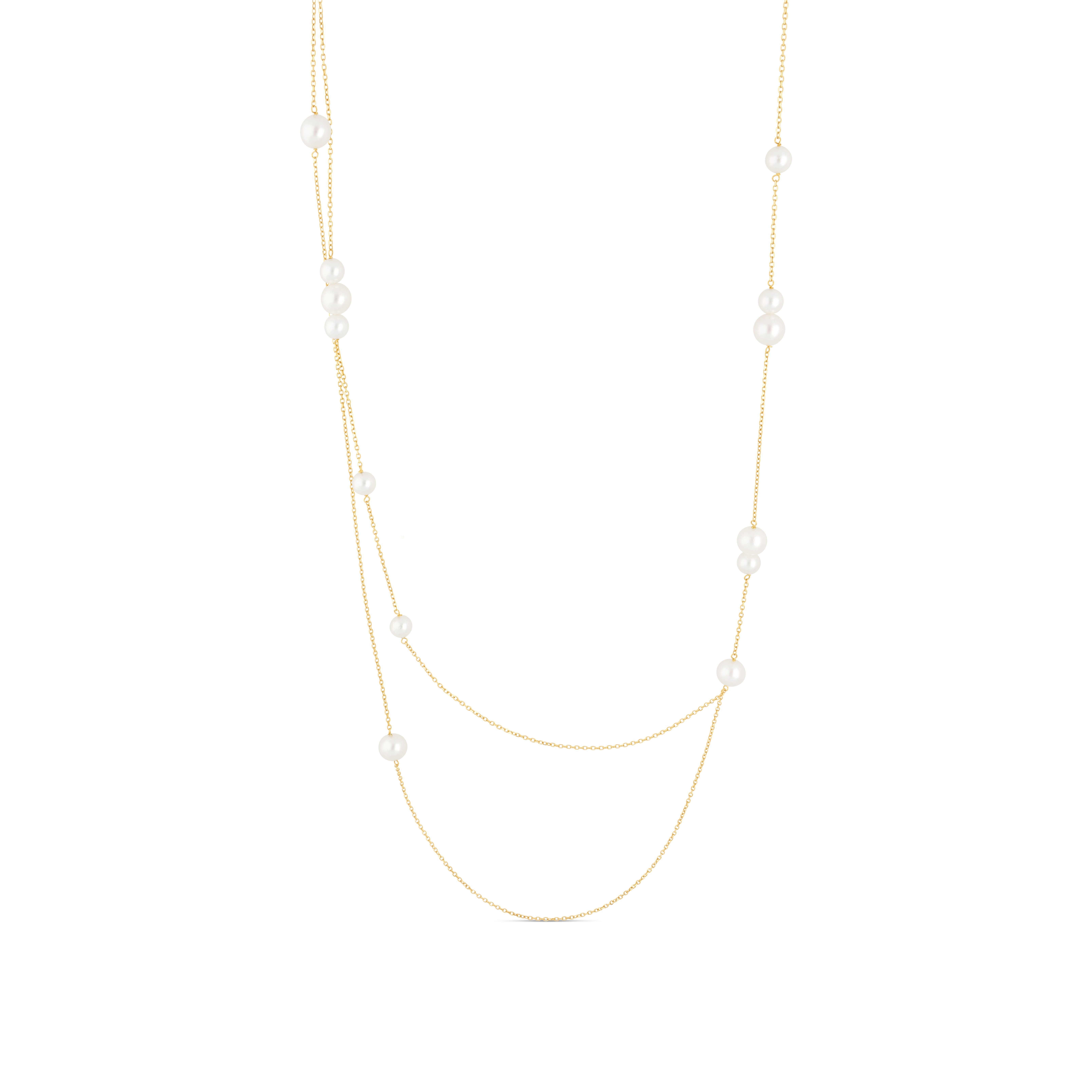 Collier Sautoir Elégance or jaune Perles