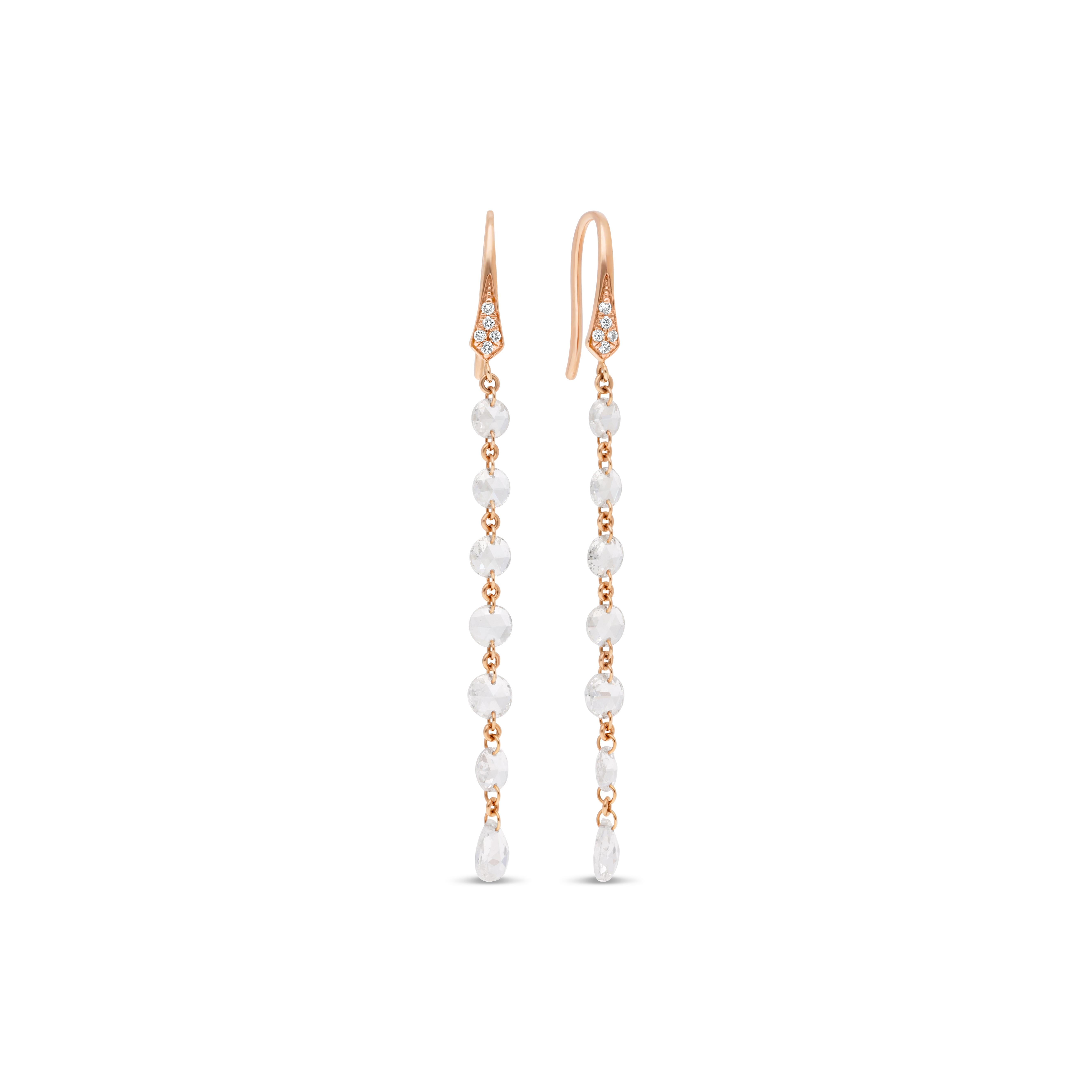 Boucles d&#039;Oreilles Rose de Provence or rose Diamant