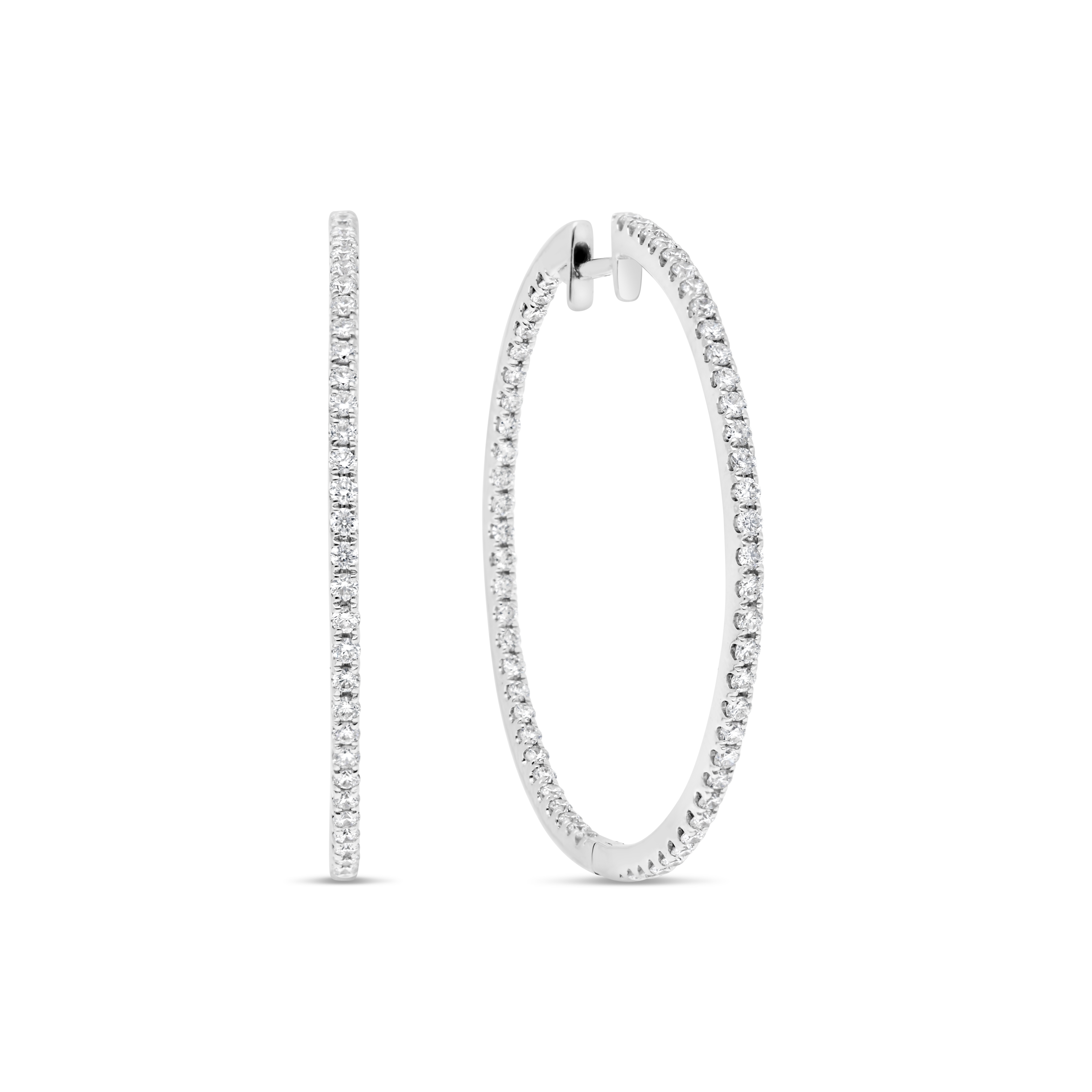 Boucles Créoles Eternité or blanc diamant