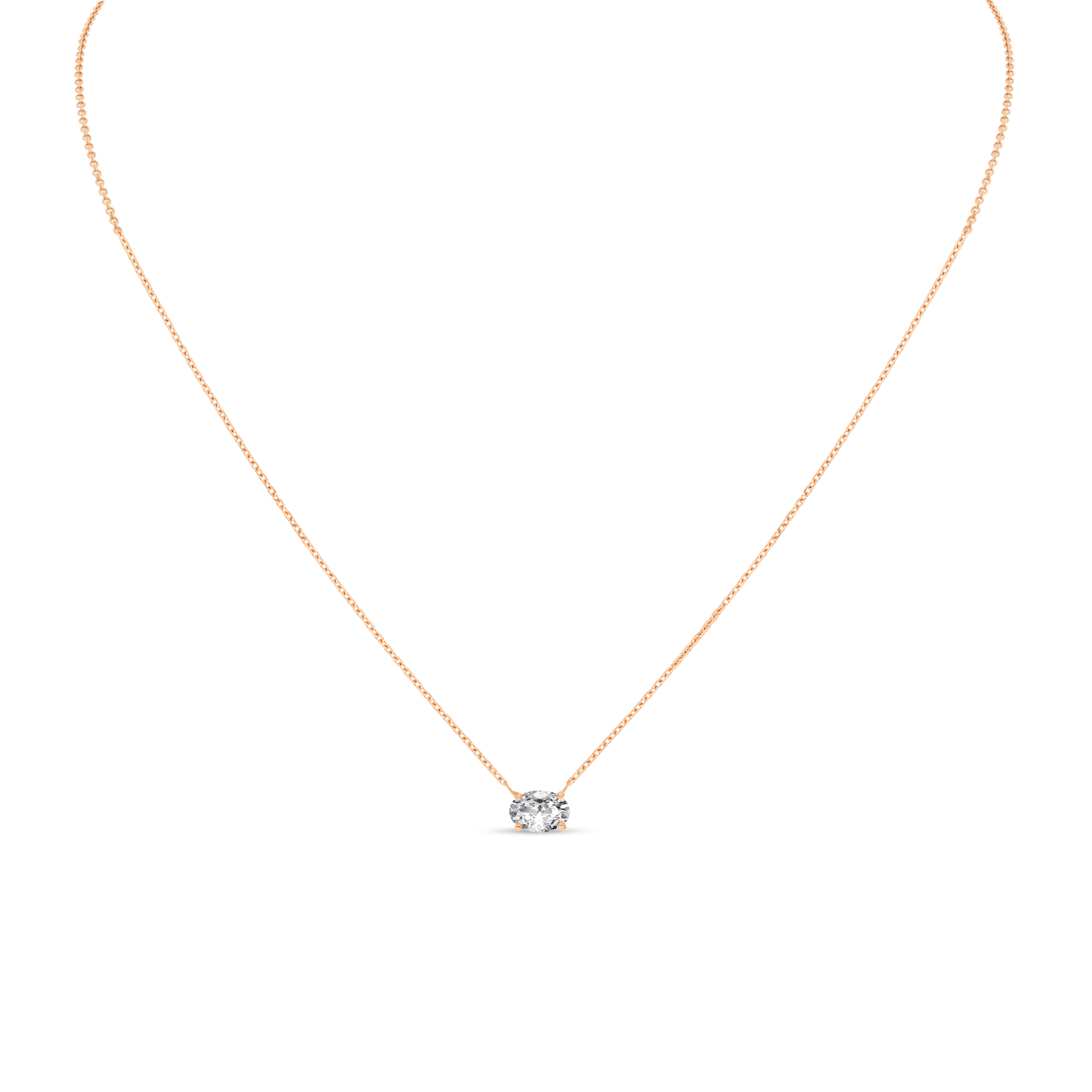 Collier Force Ovale or rose Diamant